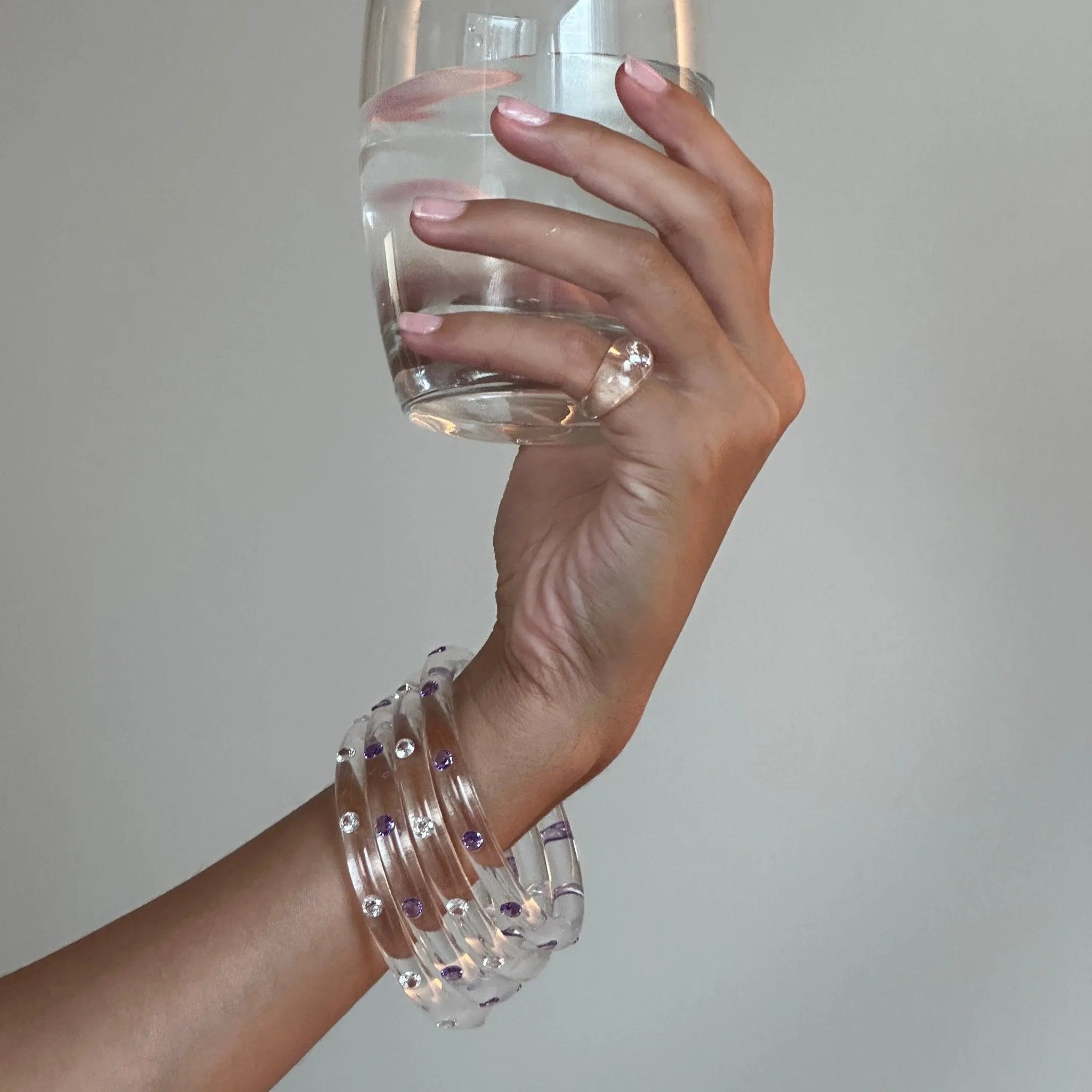 Elegant Thin Lucid Bangle - Clear Acrylic Minimalist Bracelet for Women - Perfect for Everyday Wear, Office & Special Occasions