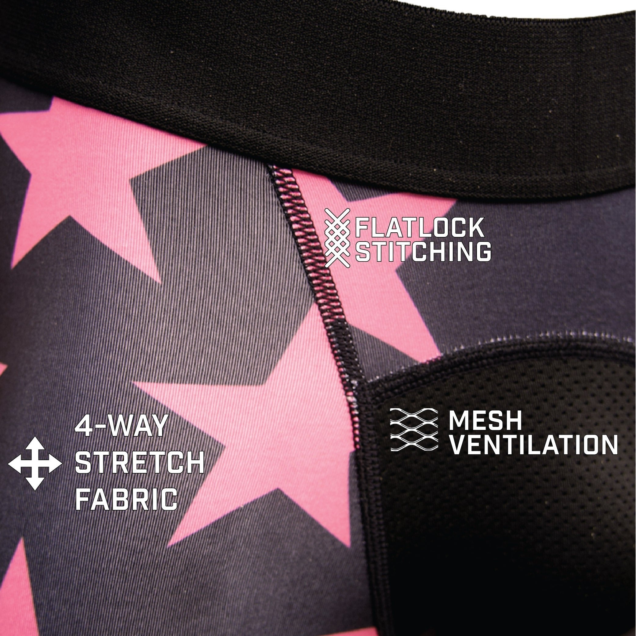 USA Flag & Pink Ribbon Compression Tights for Women - Breast Cancer Awareness Workout Leggings - Running, Yoga & Gym Performance Wear