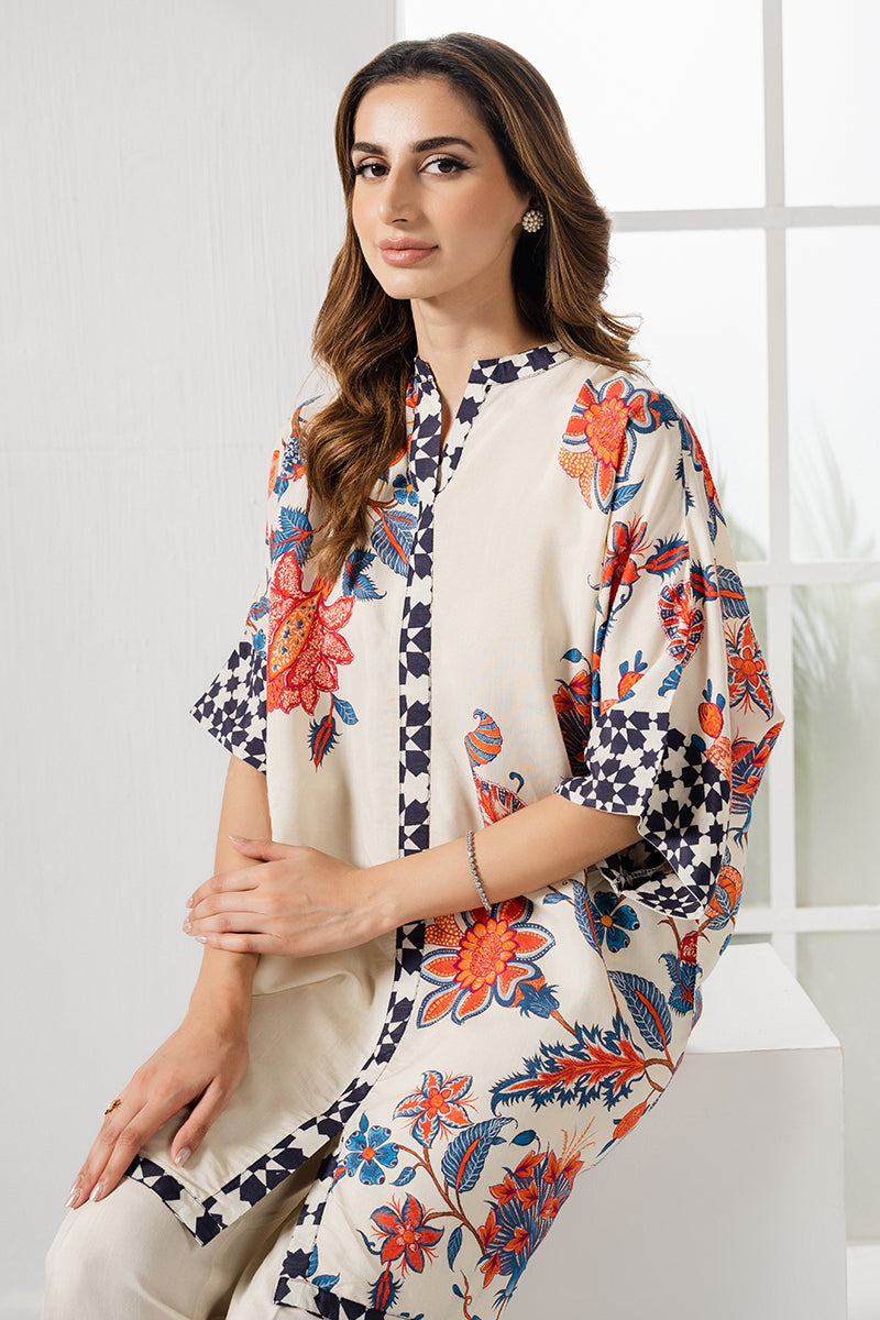 Stylish Ivory Garnet 2-Piece Outfit Set (Shirt & Trousers) for Women - Perfect for Office Wear, Casual Outings & Special Occasions