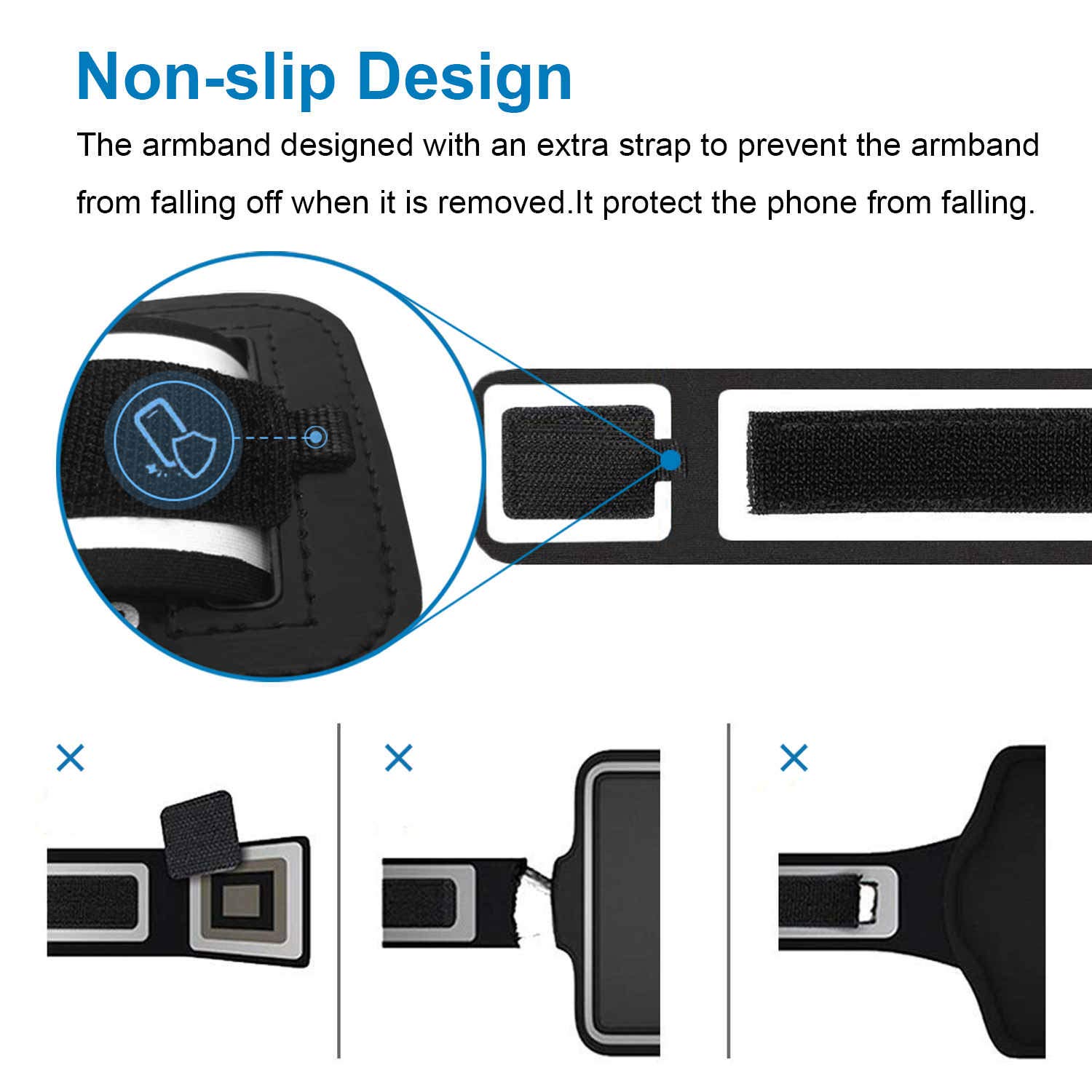 Samsung Galaxy S25/S24/S23/S22/S21/S20/S10 Running Armband with Card Holder - Adjustable Phone Armband for Gym, Workouts, Jogging & Sports (Black) - Perfect for Running, Cycling, Fitness Training & Outdoor Activities