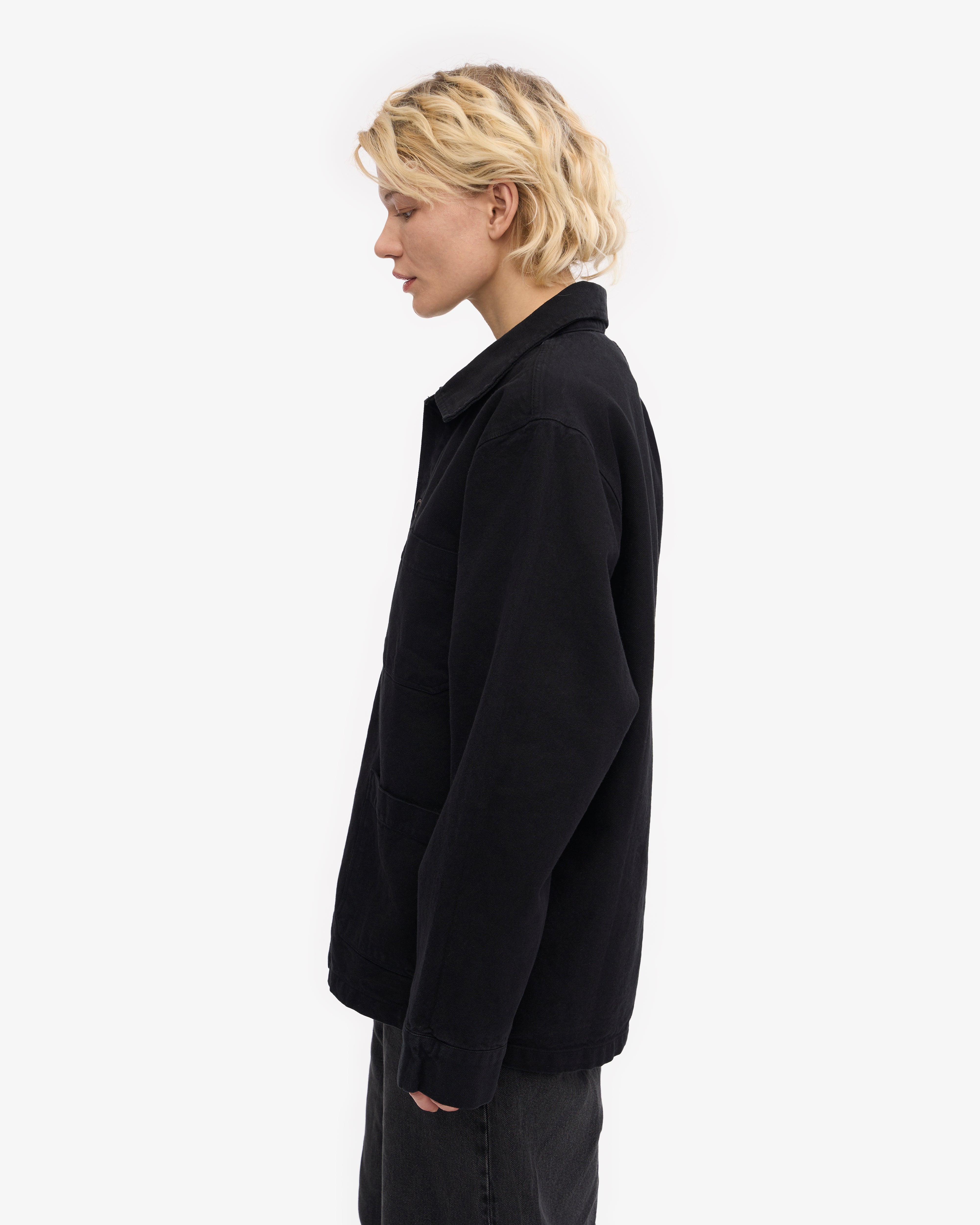 Organic Workwear Jacket for Men & Women | Deep Black | Eco-Friendly Cotton | Durable & Comfortable | Perfect for Outdoor Jobs, Construction & Casual Wear