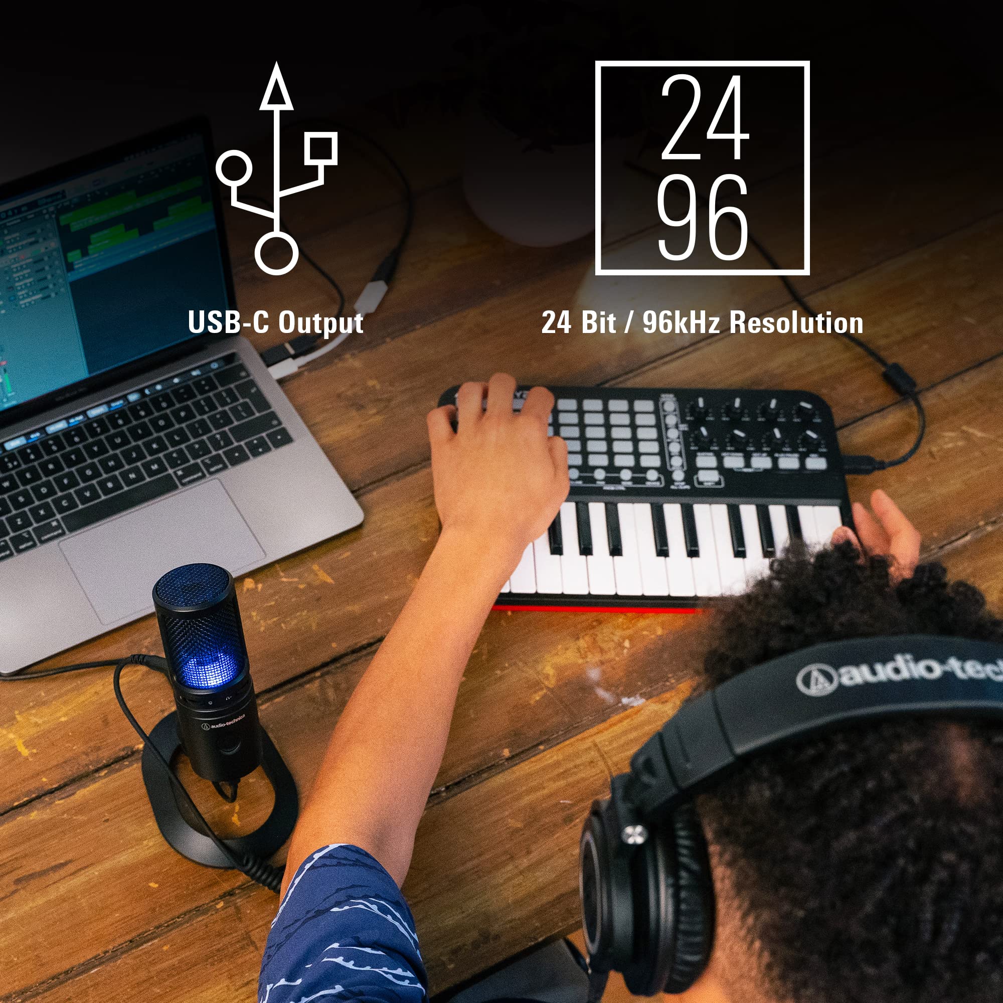 Audio-Technica AT2020USB-X Cardioid Condenser USB Microphone for Podcasting, Streaming & Recording - Professional Studio Quality (Renewed, Black) - Perfect for Home Studios, Voice Overs & Gaming Setups