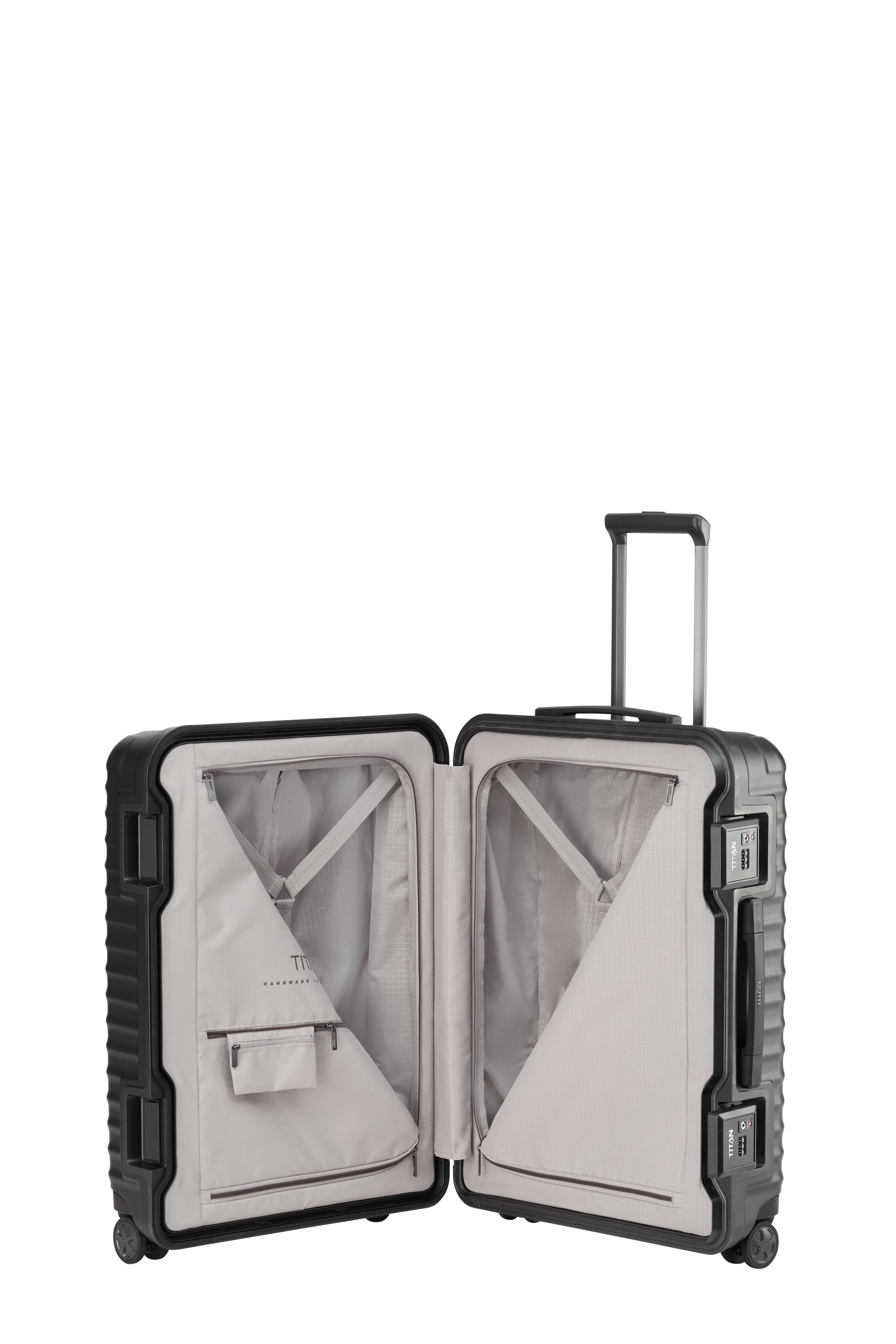 Titan LITRON Frame Trolley M Medium Luggage - Lightweight Carry-On Suitcase for Travel, Business & Weekend Getaways | Durable Spinner Wheels & Easy-Grip Handle