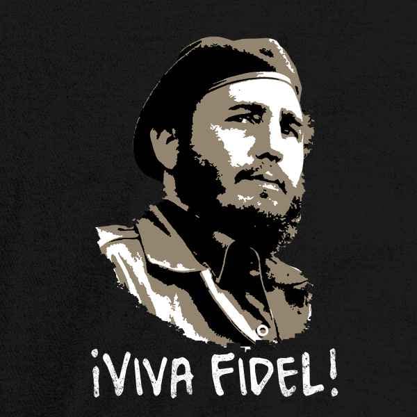 Pop Threads Viva Fidel! Castro Graffiti Cuba Graphic T-Shirt for Men - Cool Vintage Cuban Revolution Tee for Casual Wear & Street Style