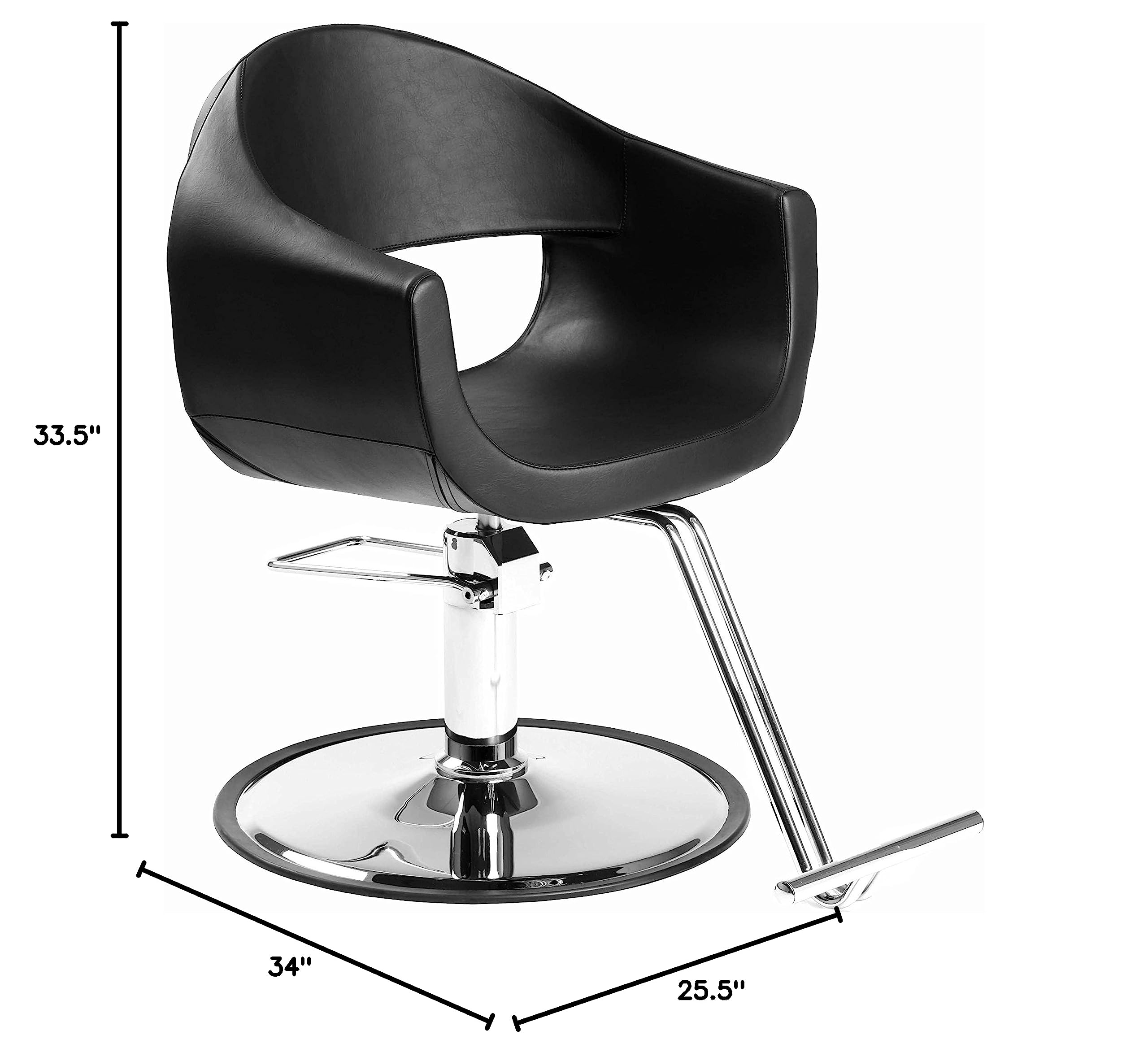 Professional Beauty Salon Styling Chair - MILLA BLACK Adjustable Hydraulic Hairdressing Chair for Barber & Salon Use | Heavy-Duty Salon Furniture & Equipment | Perfect for Hair Styling, Makeup, Nail Services & Spa Treatments