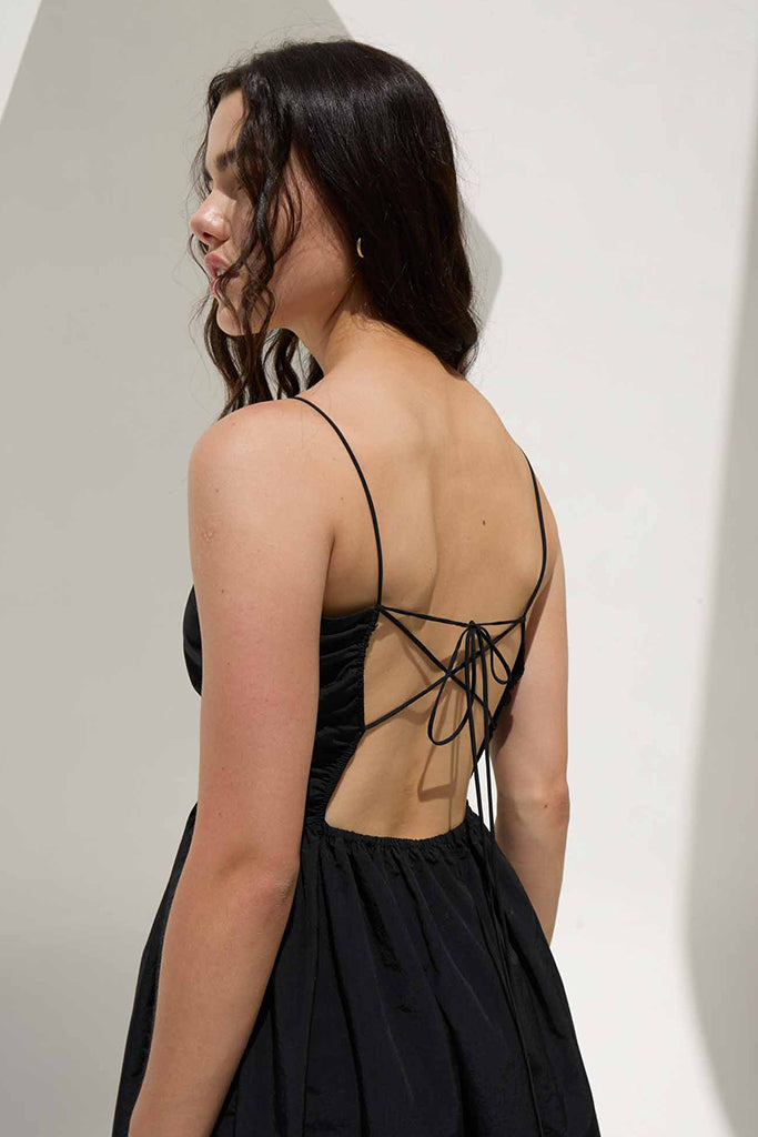 Dèluc Olbia Dress for Women - Elegant Black Cocktail Dress for Evening Parties, Weddings & Special Occasions