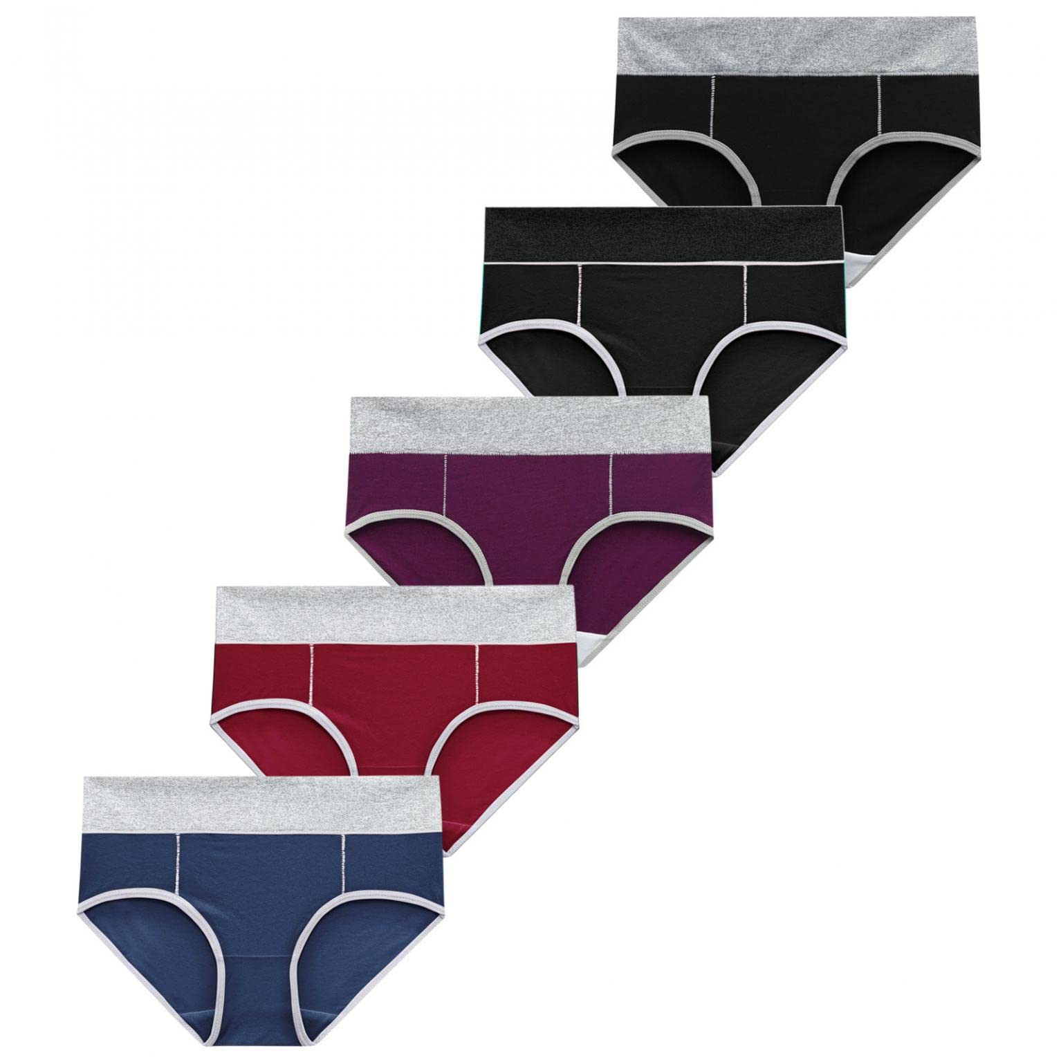 Women's High Waisted Full Coverage Briefs Underwear - 5 Pack Cotton Panties for Everyday Comfort (Regular & Plus Size) | Perfect for Work, Yoga & Lounge Wear