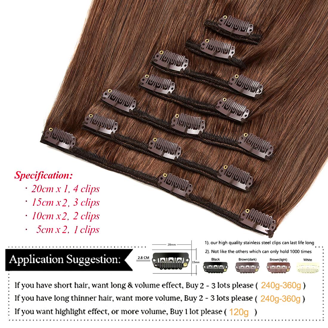 Clip in Hair Extensions 16