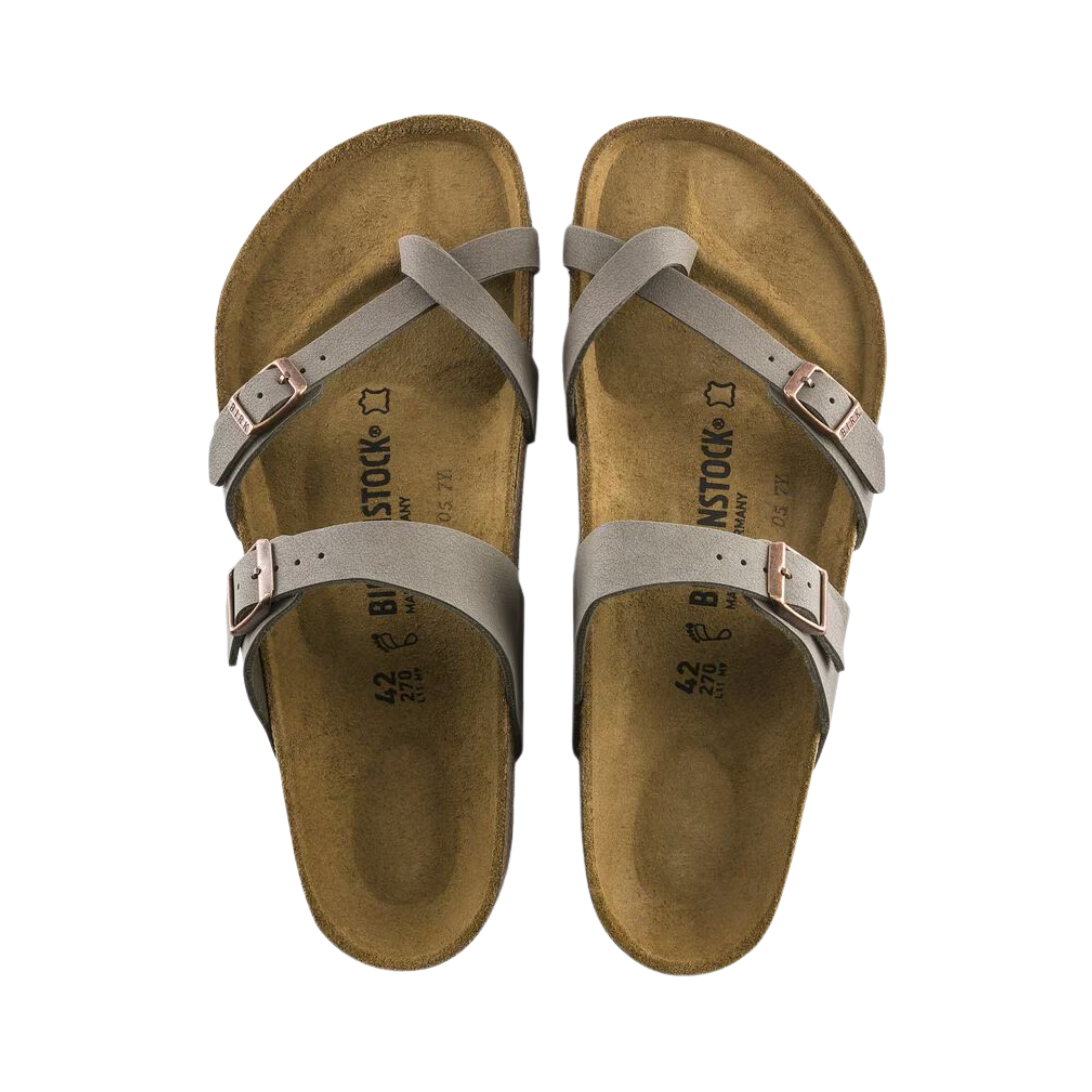 Women's Mayari Birkenstock Sandals (Birkibuc) - Stone Color - Comfortable & Stylish for Summer, Beach, and Casual Wear
