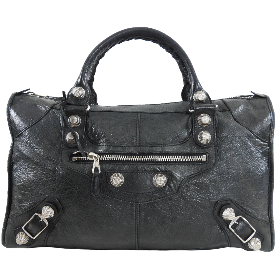 Balenciaga Black Leather Giant 21 Work Bag for Women | Luxury Designer Handbag for Office, Travel & Everyday Use