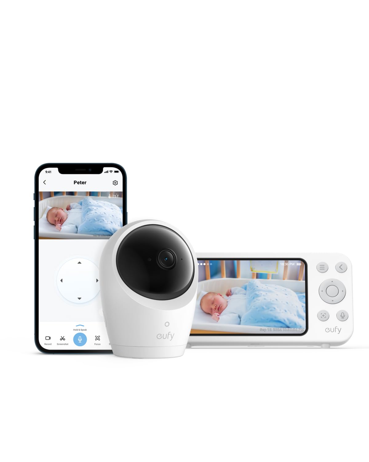eufy Security Baby Monitor E20 - 2K HD Camera with 5