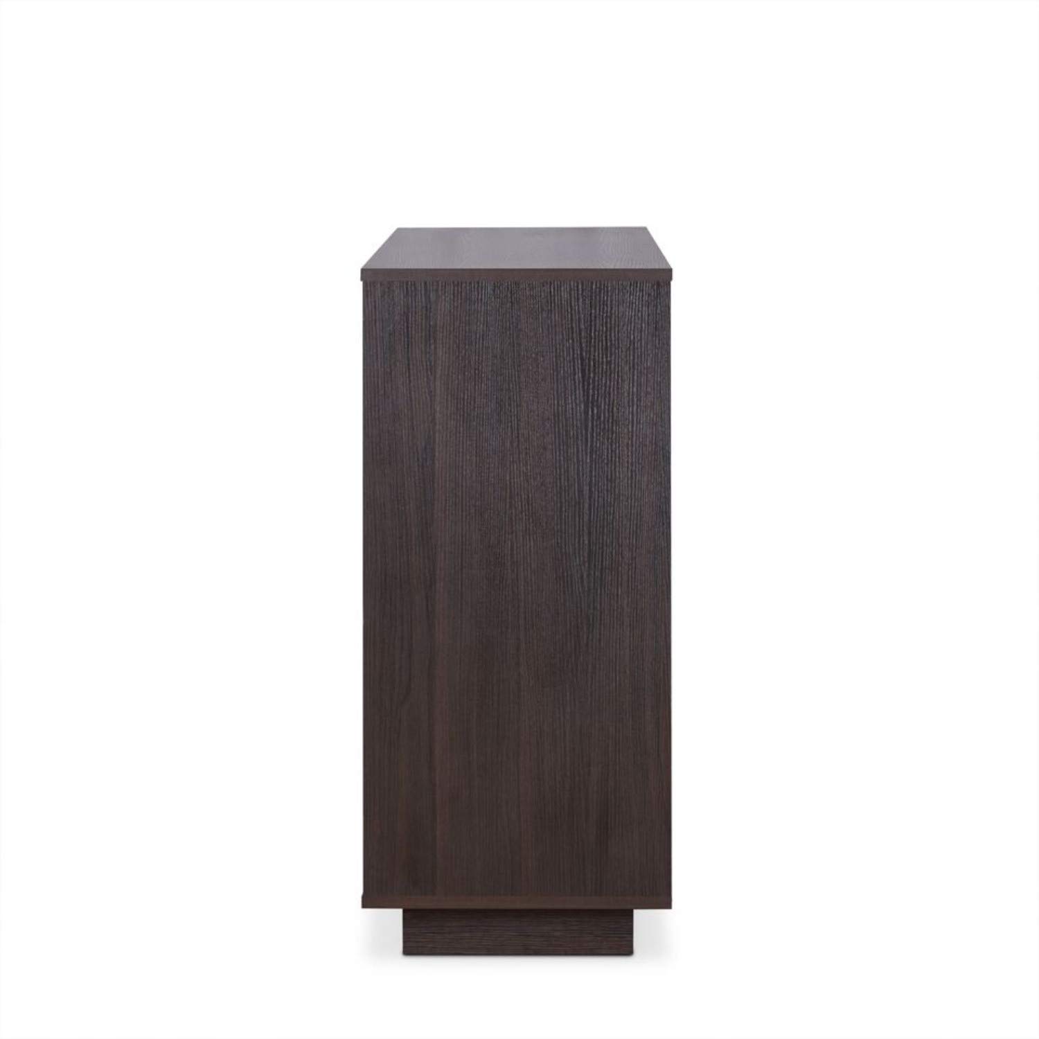 Benjara Wooden Server with Two Side Door Storage Cabinets, Brown - Perfect for Dining Room Buffet, Kitchen Storage & Home Organization