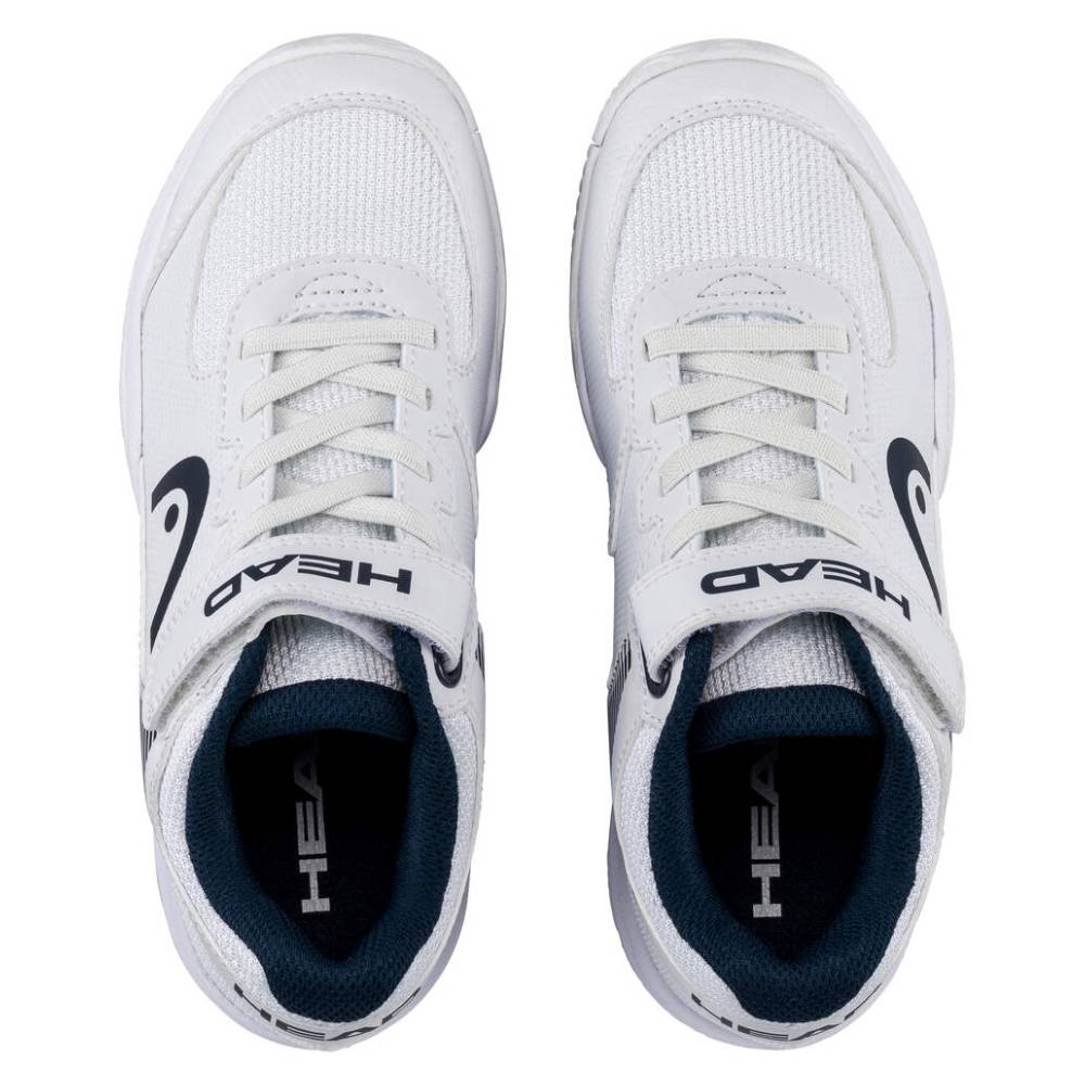 Head Sprint Velcro Junior Tennis Shoes for Kids - Lightweight & Comfortable White/Blueberry Sneakers - Perfect for Tennis, Running & School Sports