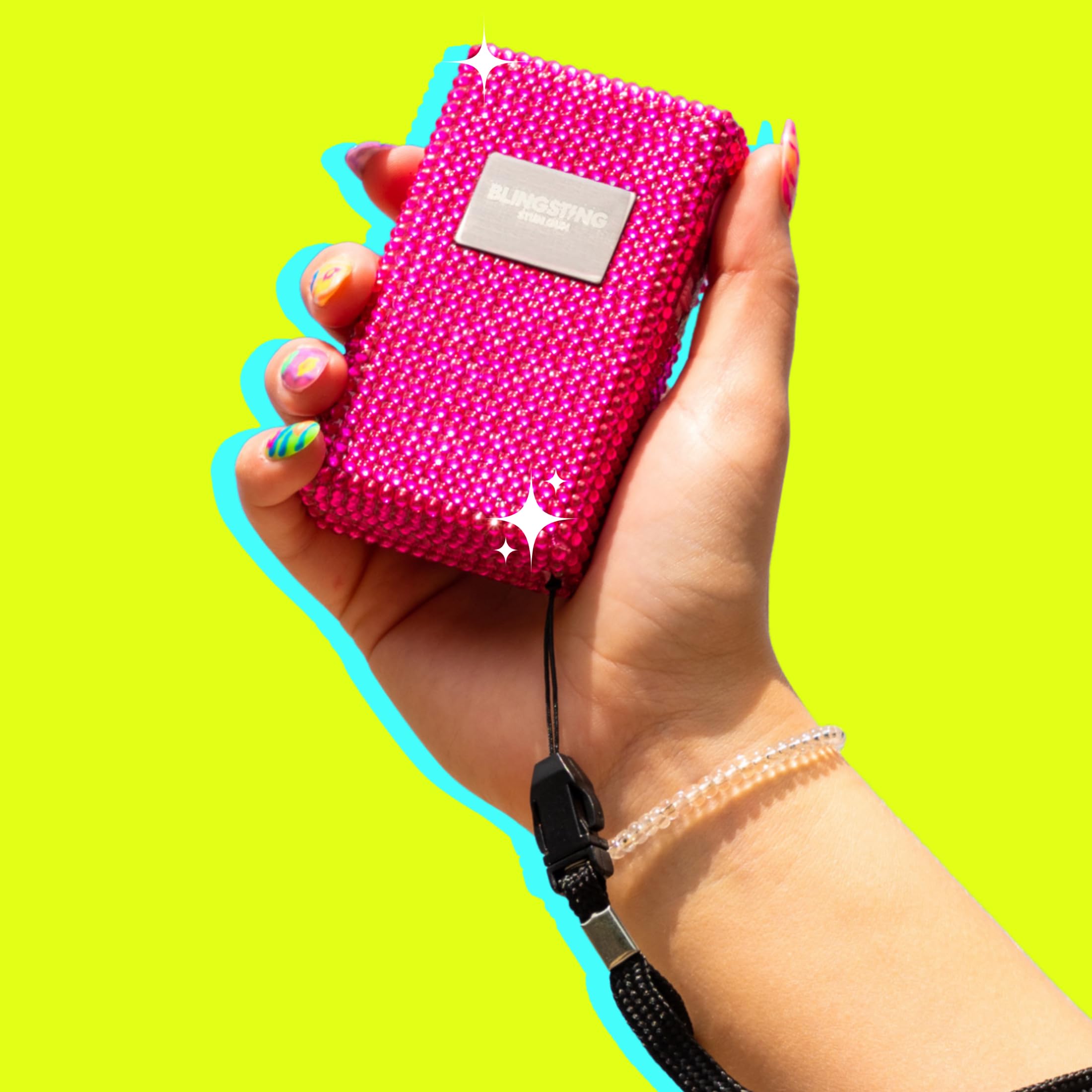 BLINGSTING High Voltage Stun Gun for Women - Professional Self Defense Tool with Safety Switch & Wrist Strap - Compact, Lightweight Taser (Batteries Included) - Perfect for Night Jogging, Parking Lot Safety & Home Protection