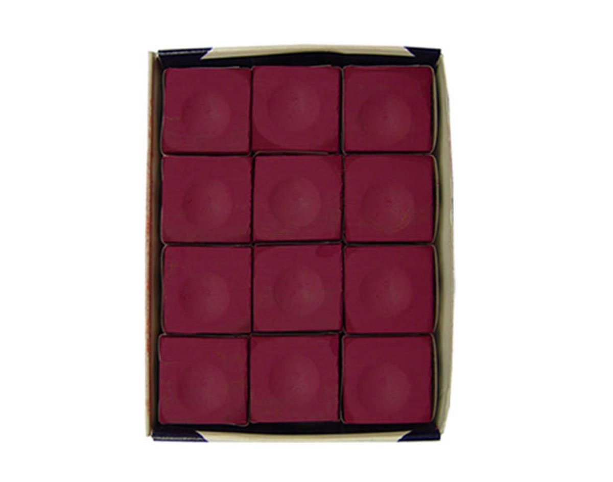 12-Pack Burgundy Silver Cup Pool Cue Chalk - Premium Billiard Accessories for Professional & Casual Players - Perfect for Pool Halls, Home Game Rooms & Tournament Play