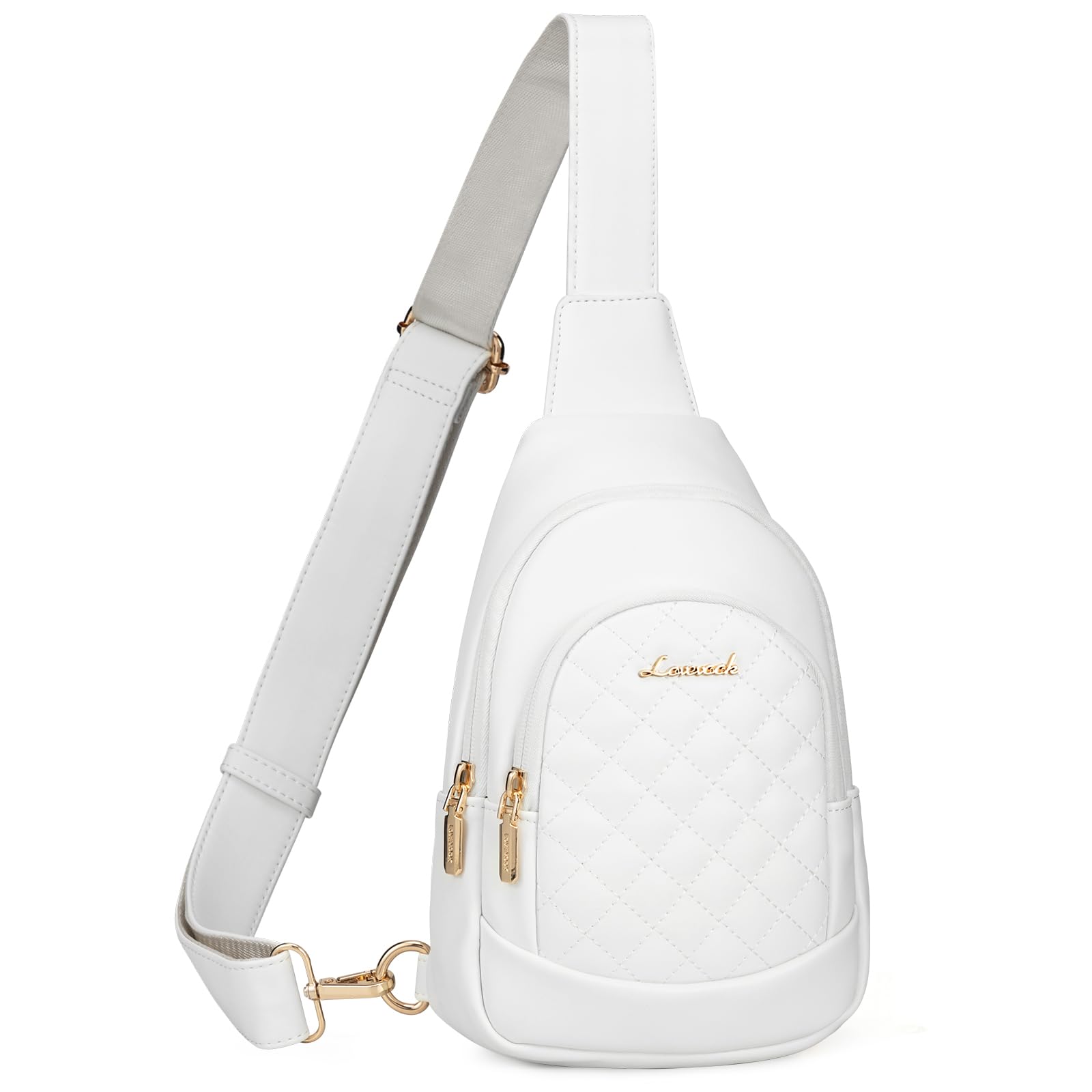 LOVEVOOK Women's Leather Crossbody Sling Bag - Adjustable Detachable Strap, Stylish Chest Bag for Everyday Use, Travel & Shopping