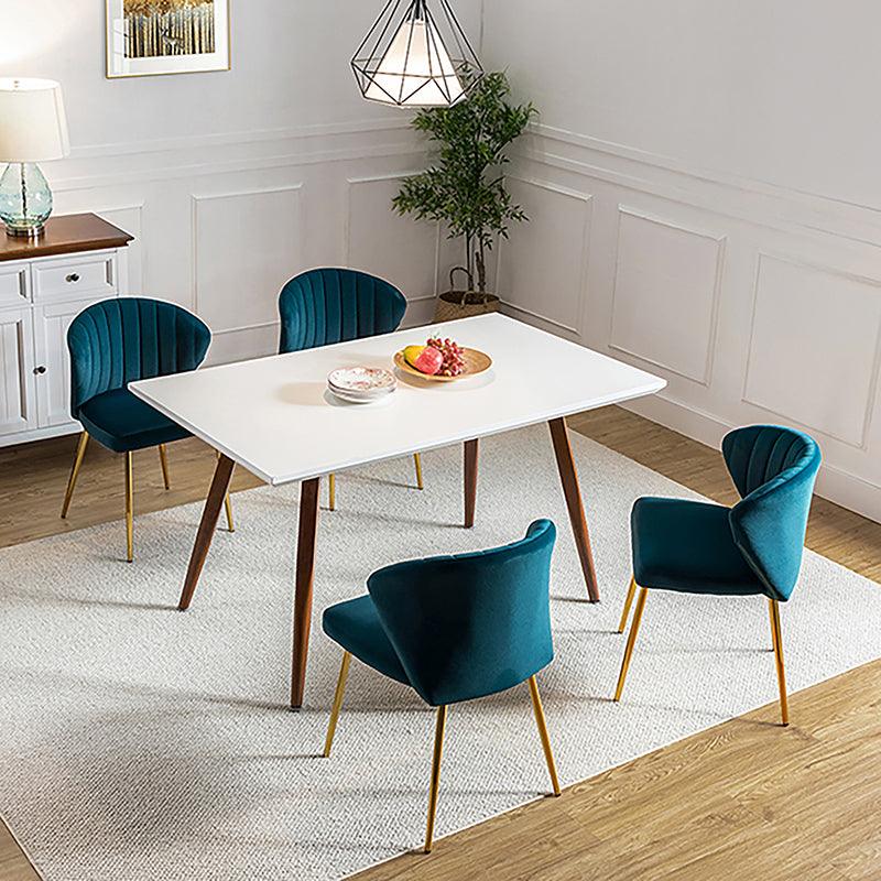 Modern Dining Chairs Set of 4 - Mid Century Metal Leg Side Chairs for Kitchen, Dining Room & Office - Aruna Contemporary Upholstered Seating