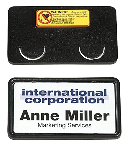 Durable 812910 Magnetic Name Badge Holder - 25-Pack Grey | Ideal for Conferences, Events, Offices & Trade Shows