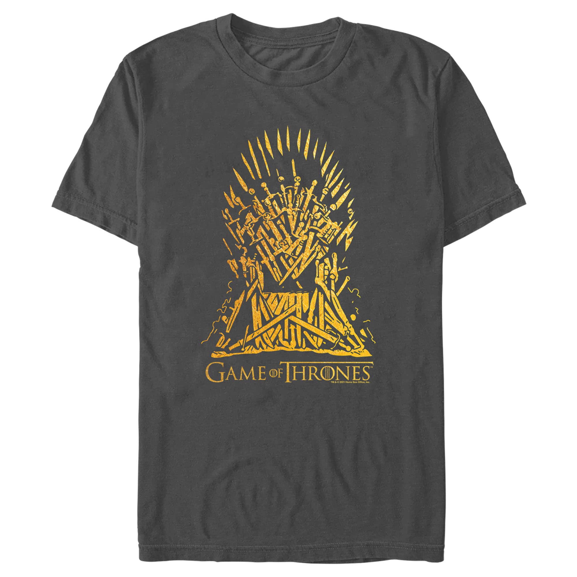 Game of Thrones Iron Throne T-Shirt for Men - Yellow Official GOT Merchandise - Perfect for Cosplay, Halloween & TV Show Fans