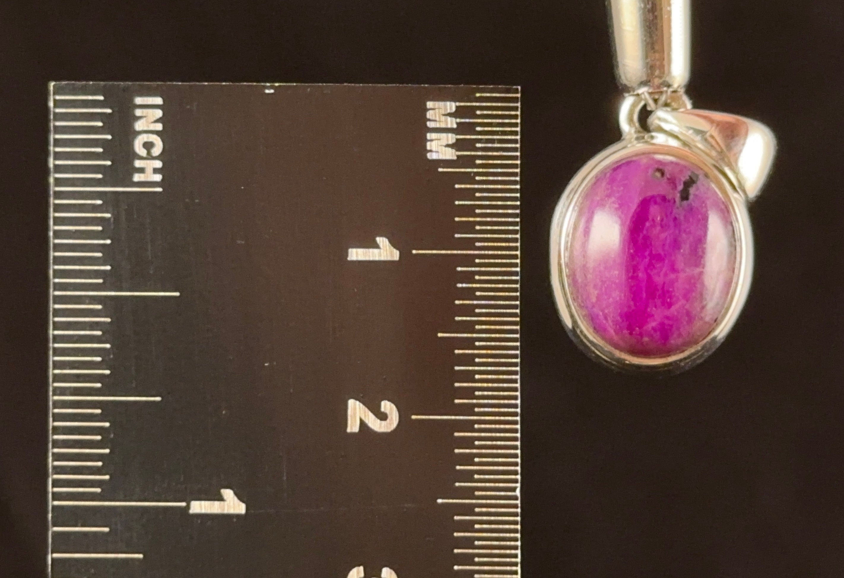 Genuine Sugilite Crystal Pendant Necklace - Sterling Silver Oval Cabochon Healing Stone Jewelry for Women | Spiritual Healing, Chakra Balancing & Meditation Accessory