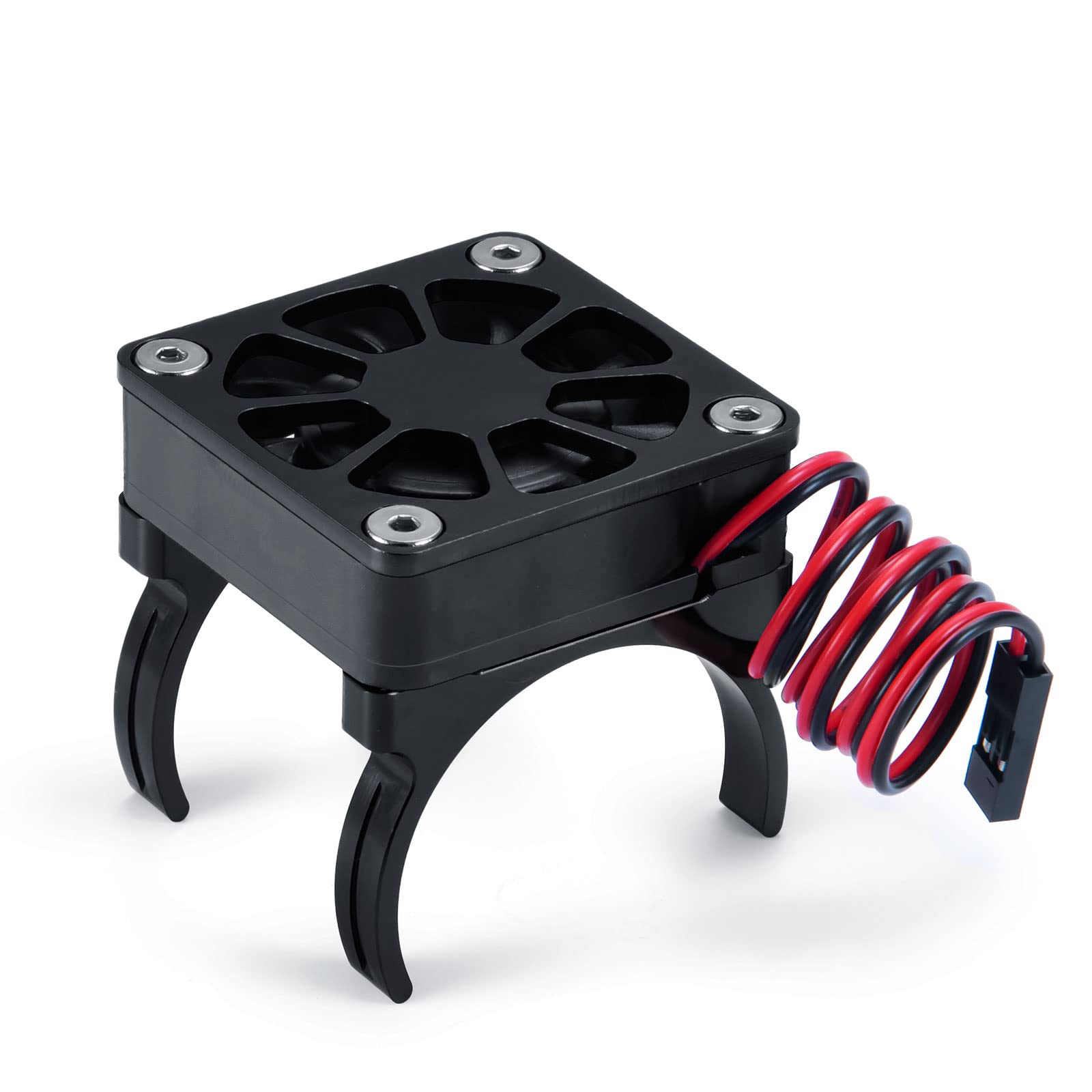 40mm RC Cooling Fan with Heat Sink for TRX4 Upgrades - Compatible with 540/550 Motors - Black - Perfect for Off-Road RC Cars & High-Performance Motor Cooling
