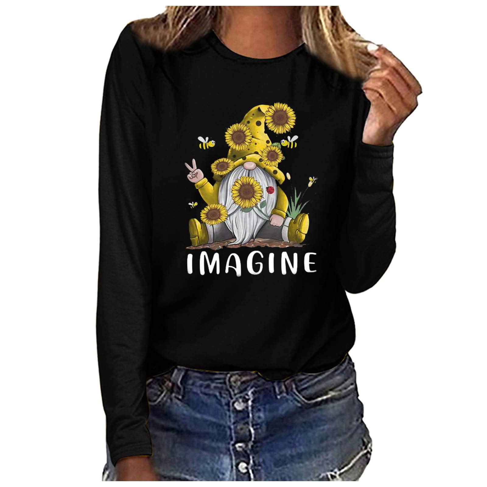 UYTOGOFE Women's Long Sleeve Printed Blouse - Valentine's Day Pullover Sweatshirt Top in White | Casual Wear, Office Outfit & Date Night Fashion