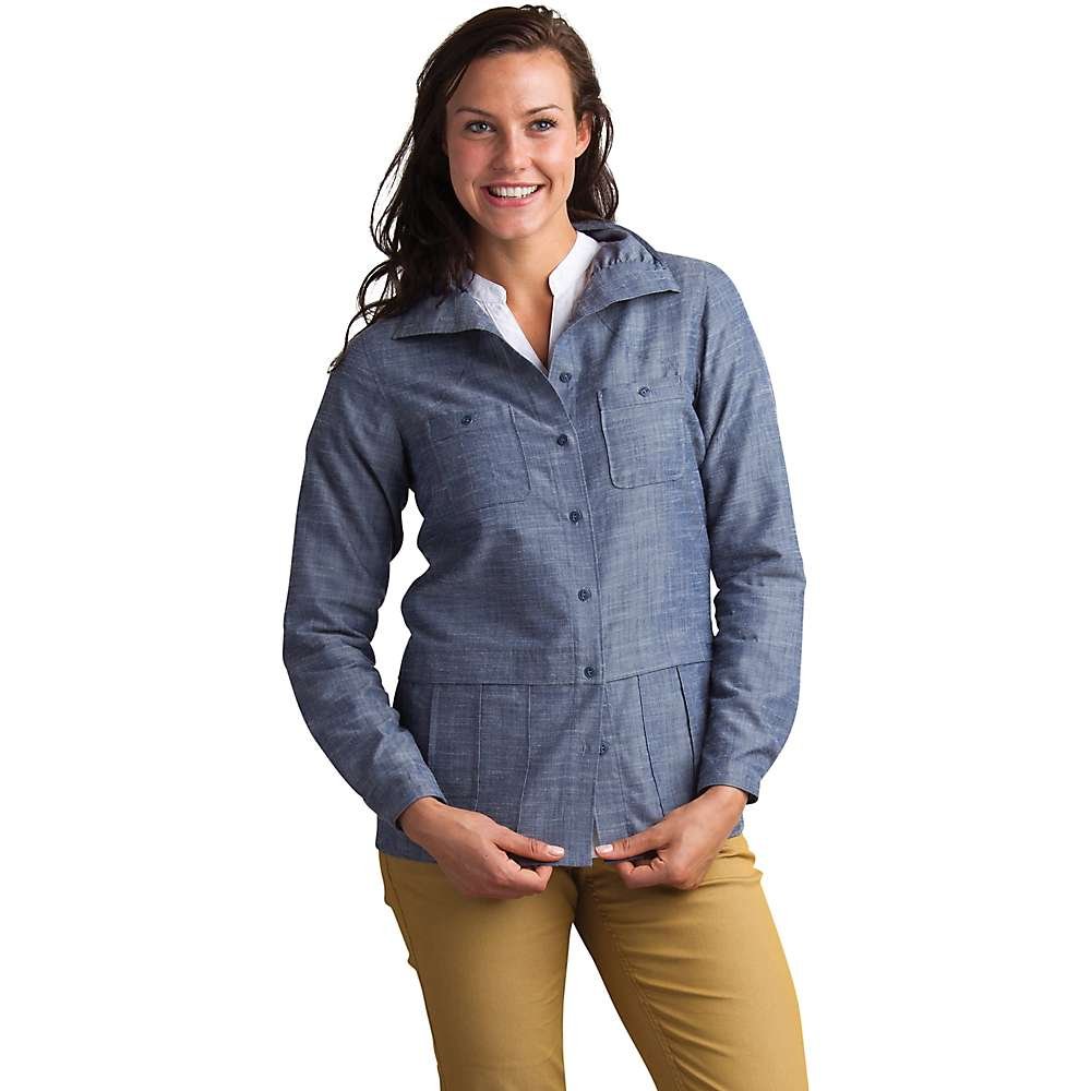 ExOfficio Women's Sol Cool Chambray Long Sleeve Shirt - UPF 50+ Sun Protection, Breathable & Quick-Dry Travel Shirt for Hiking, Camping & Outdoor Adventures