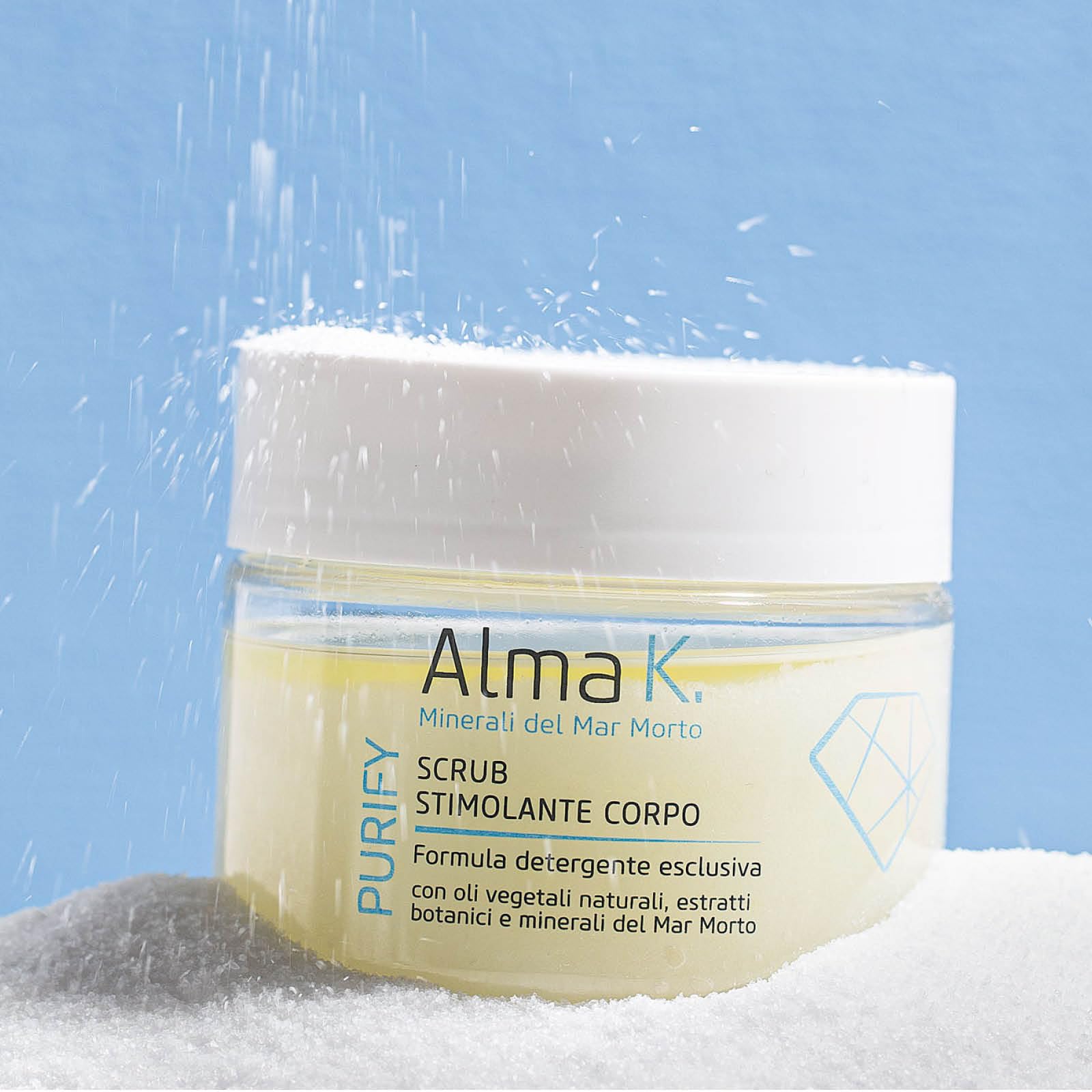 Alma K Stimulating Body Scrub with Dead Sea Salt & Grapeseed Oil - Exfoliating & Cleansing Bath Scrub - White Tea Neroli Scented - 8.4 oz for Spa Day & At-Home Relaxation