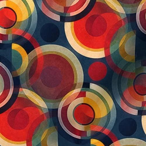 Bauhaus Circles Printed Minky Fabric Fat Quarter - Soft Plush Fabric for Baby Blankets, Quilt Backing & Sewing Projects - DIY Nursery Decor, Swaddle Blankets & Cozy Home Decor