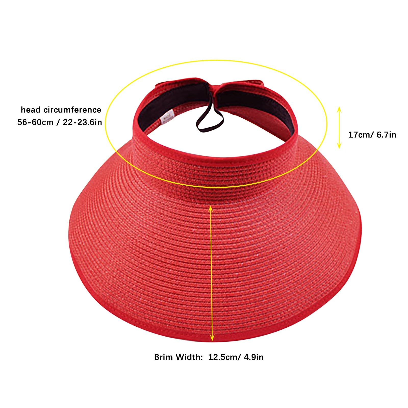 Women's UPF 50+ Wide Brim Sun Hat - Roll Up Ponytail Beach Hat, Packable & Foldable Summer Sun Visor for Outdoor, Travel, Beach Vacation, Gardening and Fishing