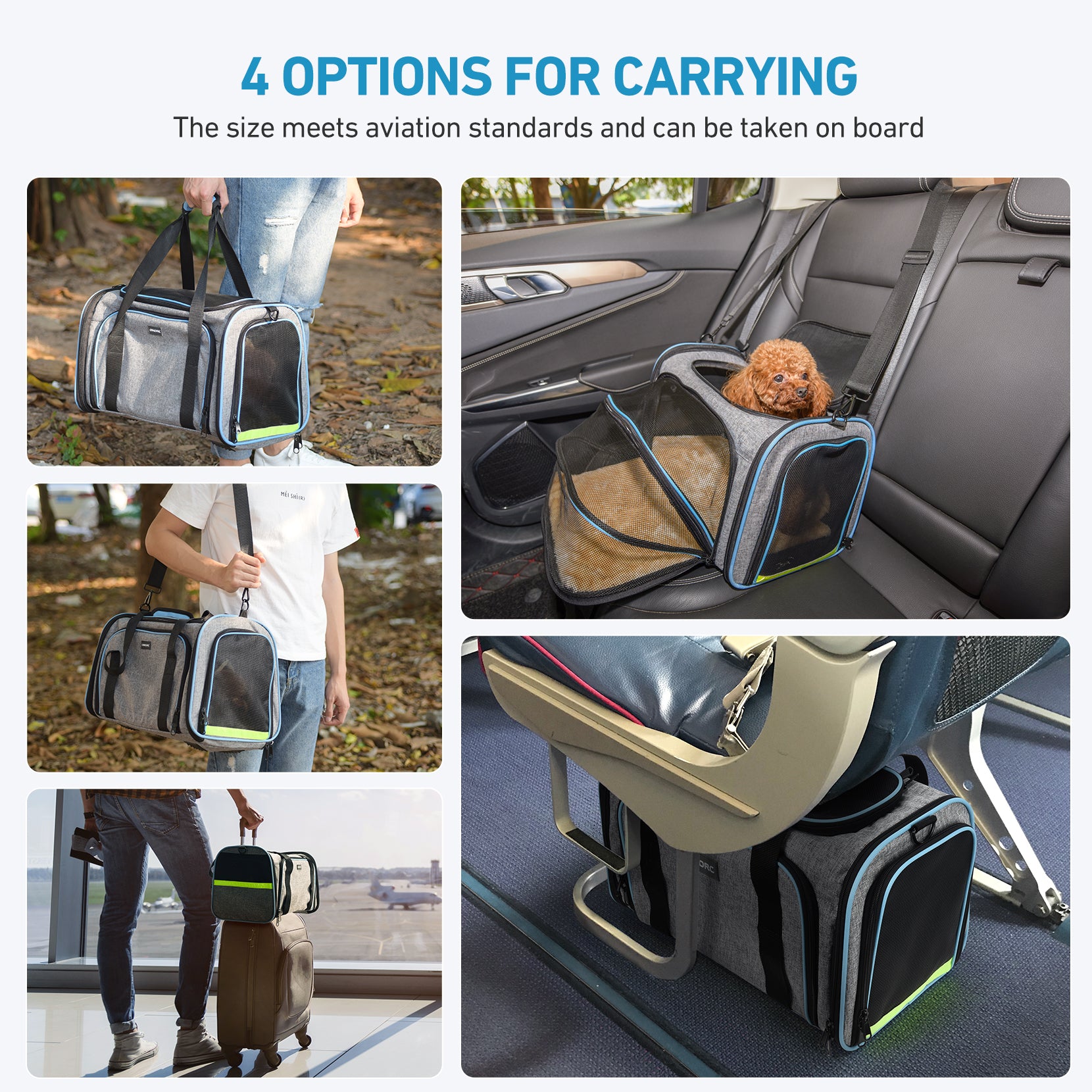 069A Airline Approved Pet Carrier - TSA Compliant Soft-Sided Dog & Cat Travel Carrier for Small Pets - Perfect for Air Travel, Road Trips & Vet Visits
