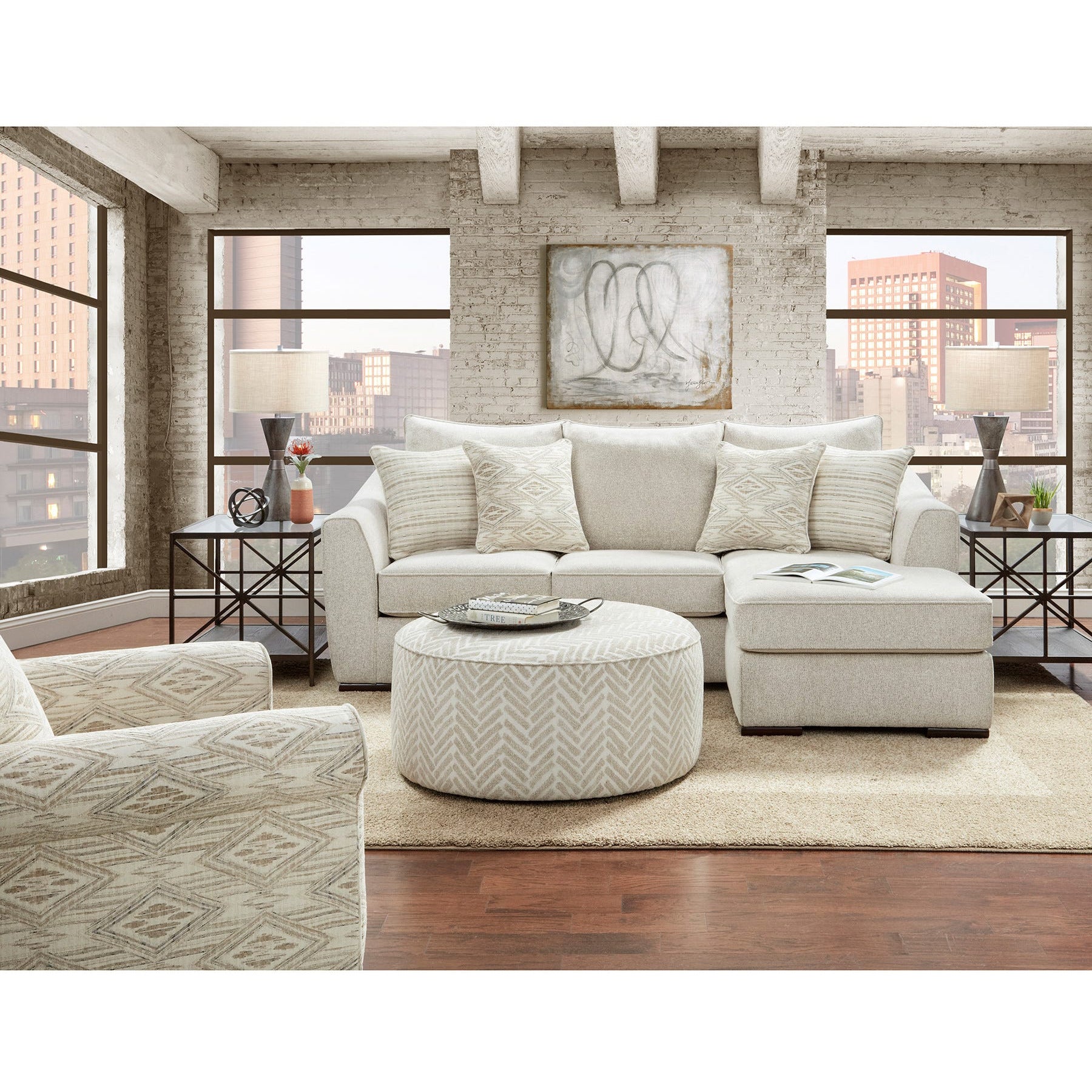Round Cocktail Ottoman Stool - Modern Footrest Pouf with Storage for Living Room, Bedroom & Lounge - Soft Faux Leather Accent Seat for Home Decor