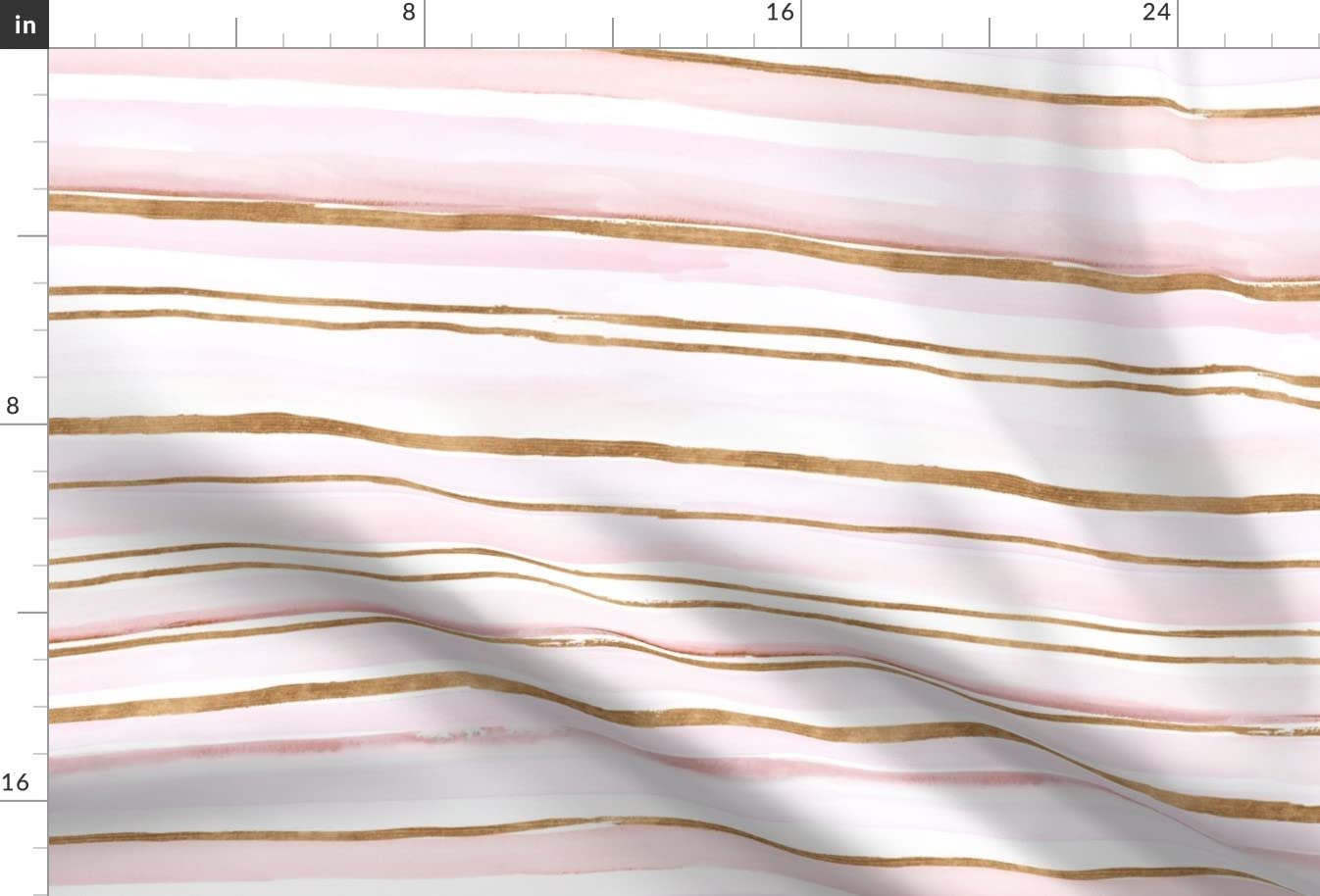 Stripe Pink Copper Boho Classic Printed Minky Fabric Fat Quarter - Soft Plush Fabric for Sewing Baby Blankets, Quilt Backing & DIY Plush Toys - Perfect for Nursery Decor & Handmade Gifts