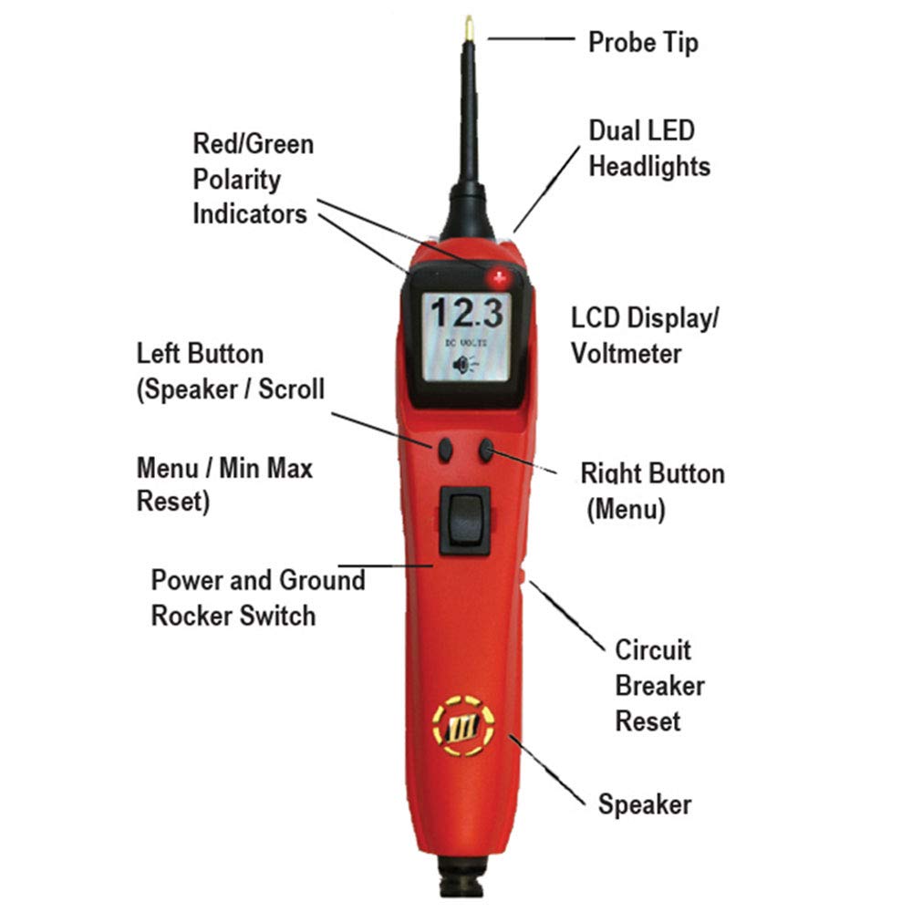 Power Probe PP3EZREDCS Automotive Circuit Tester - 12V/24V Electrical System Diagnostic Tool with Learning Mode for Easy Component Testing | Ideal for Mechanics, DIY Car Repairs & Electrical Troubleshooting
