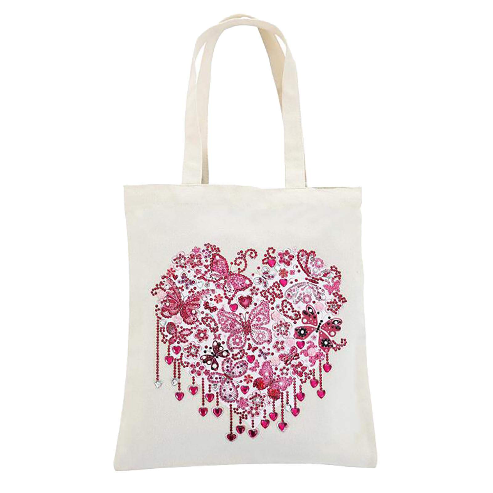 Eco-Friendly Cross Stitch Canvas Shopping Bag - Reusable Grocery Tote & Handbag with Diamond Pattern - Perfect for Beach, Market & Daily Use
