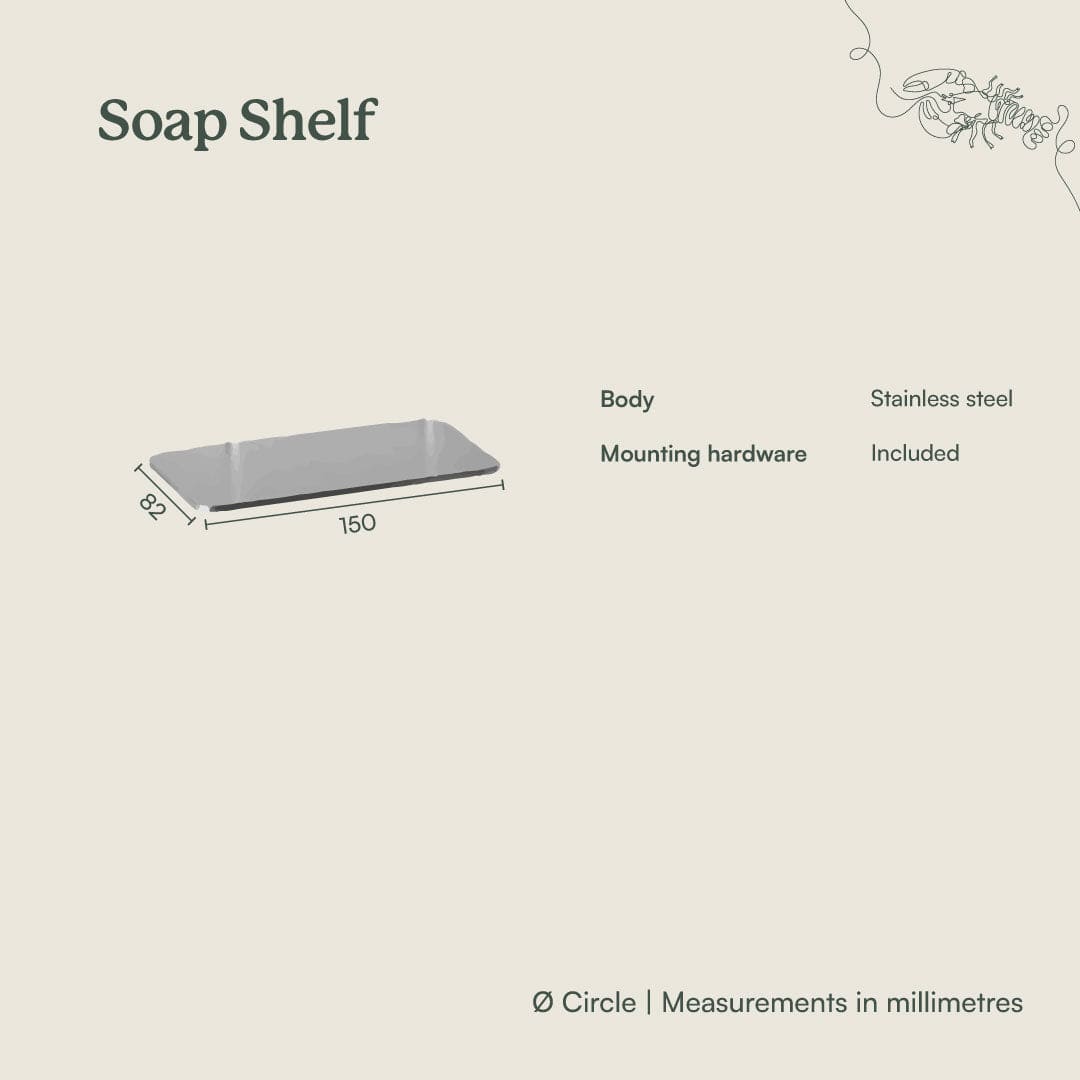 Brushed Nickel Soap Shelf - Rustproof Bathroom Organizer for Shower, Kitchen, and Vanity - Perfect for Storing Soap, Sponges, and Beauty Products