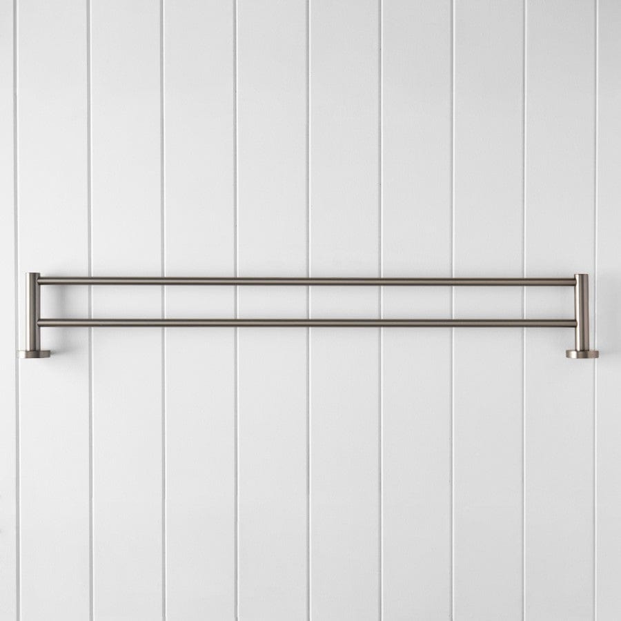 Sydney Double Towel Rail in Gunmetal Finish - Premium Bathroom Towel Holder for Modern Homes - Perfect for Bathrooms, Spas, and Luxury Vanities