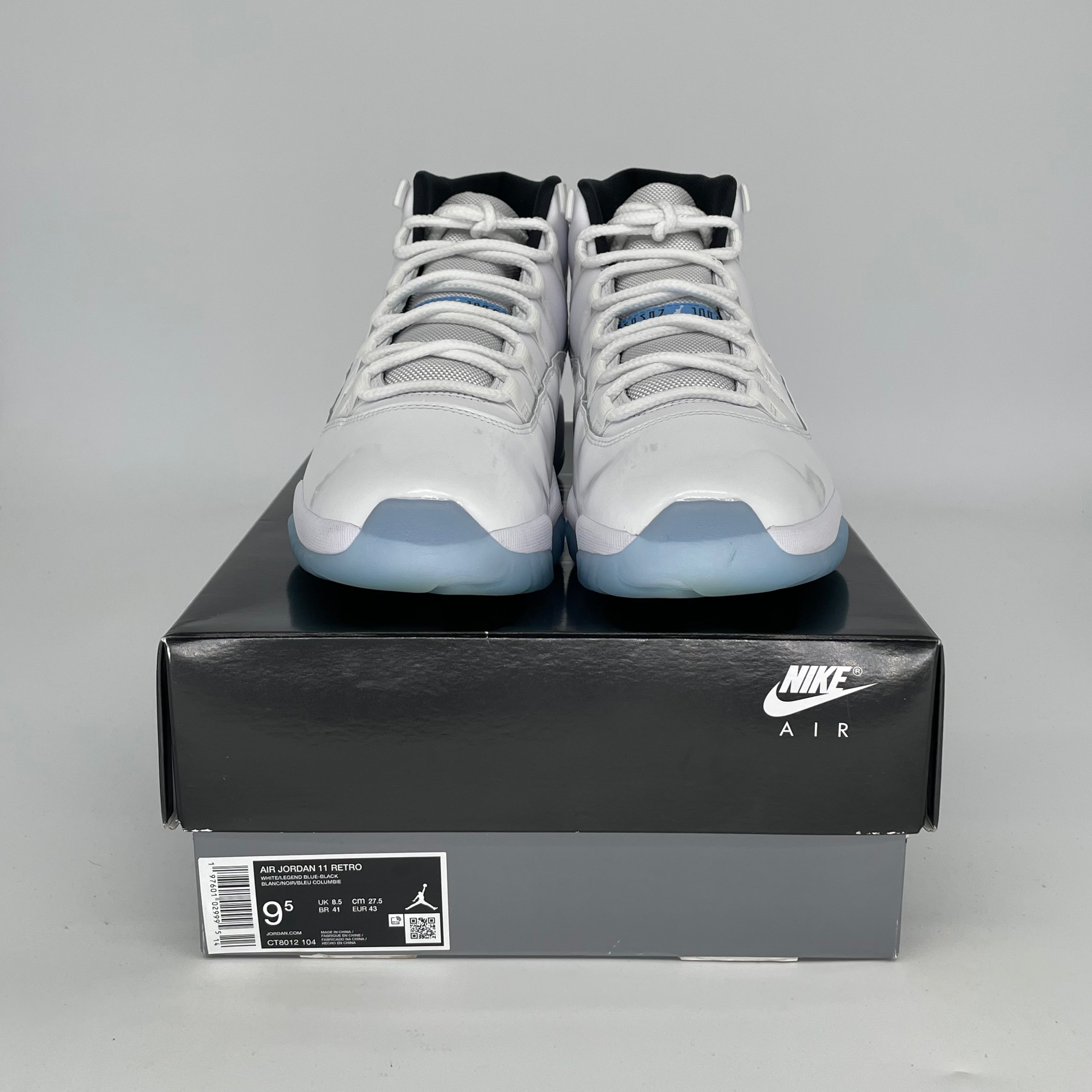 AIR JORDAN 11 Retro 'Legend Blue' Basketball Shoes - Men's Size 9.5/Women's Size 11 - Style CT8012-104 | Perfect for Court Performance & Streetwear Fashion