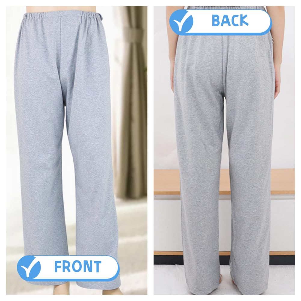 WEEOATAR Unisex Patient Pants with Zippers - Comfortable Bedridden & Disability Clothing, Nursing Hospital Gowns for Elderly Care, Post-Surgery Recovery & Home Healthcare