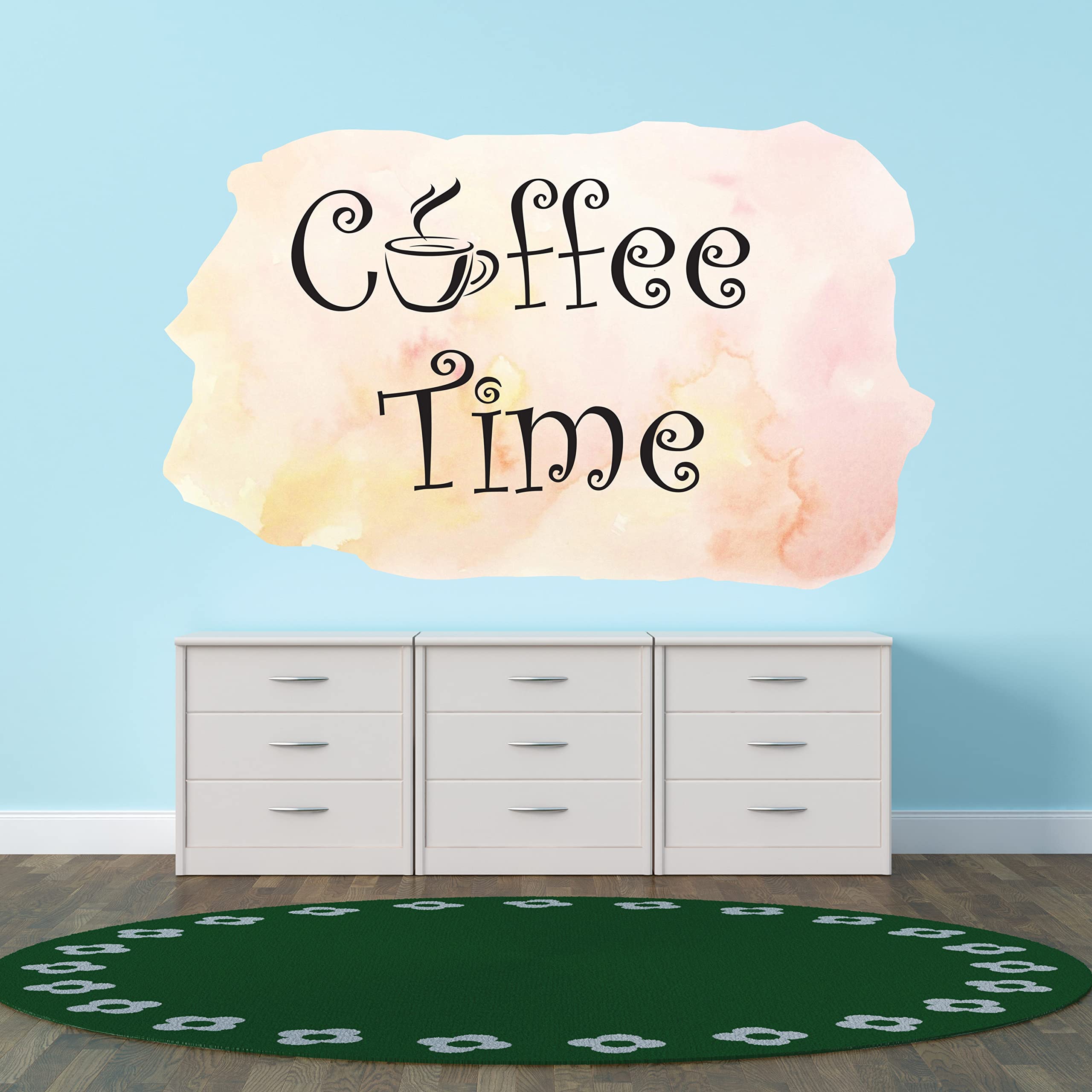 Vinyl Coffee Mug Wall Decal - 40x24 Inch Kitchen Decor for Coffee Lovers