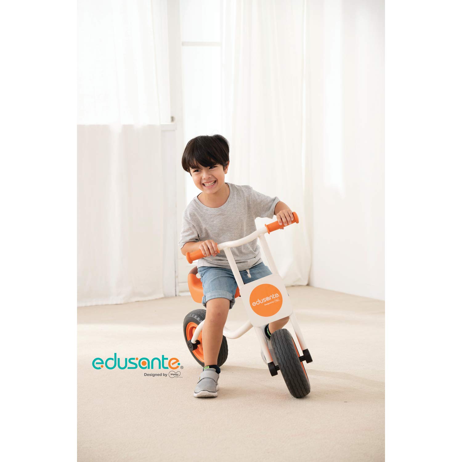 Weplay EDUSANTE ES Walking Bike - Balance Training Bike for Kids Ages 2-5 | Wooden Toddler Push Bike for Early Learning & Motor Skills Development | Perfect for Indoor Playrooms, Backyards & Preschool Activities