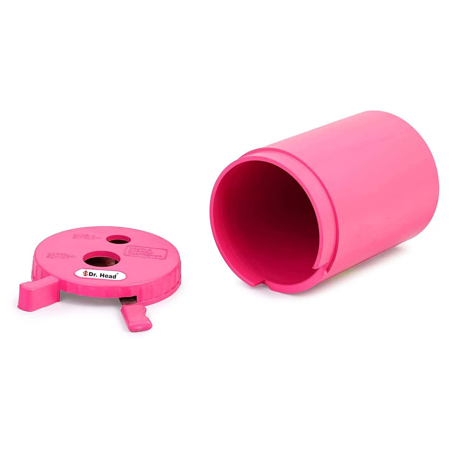 Dr. Head Manual Needle Destroyer & Syringe Cutter - ABS Body with Heavy Duty Stainless Steel Alloy Blade - Safe Medical Hub Cutter for Hospitals, Clinics & Home Use (Pink)
