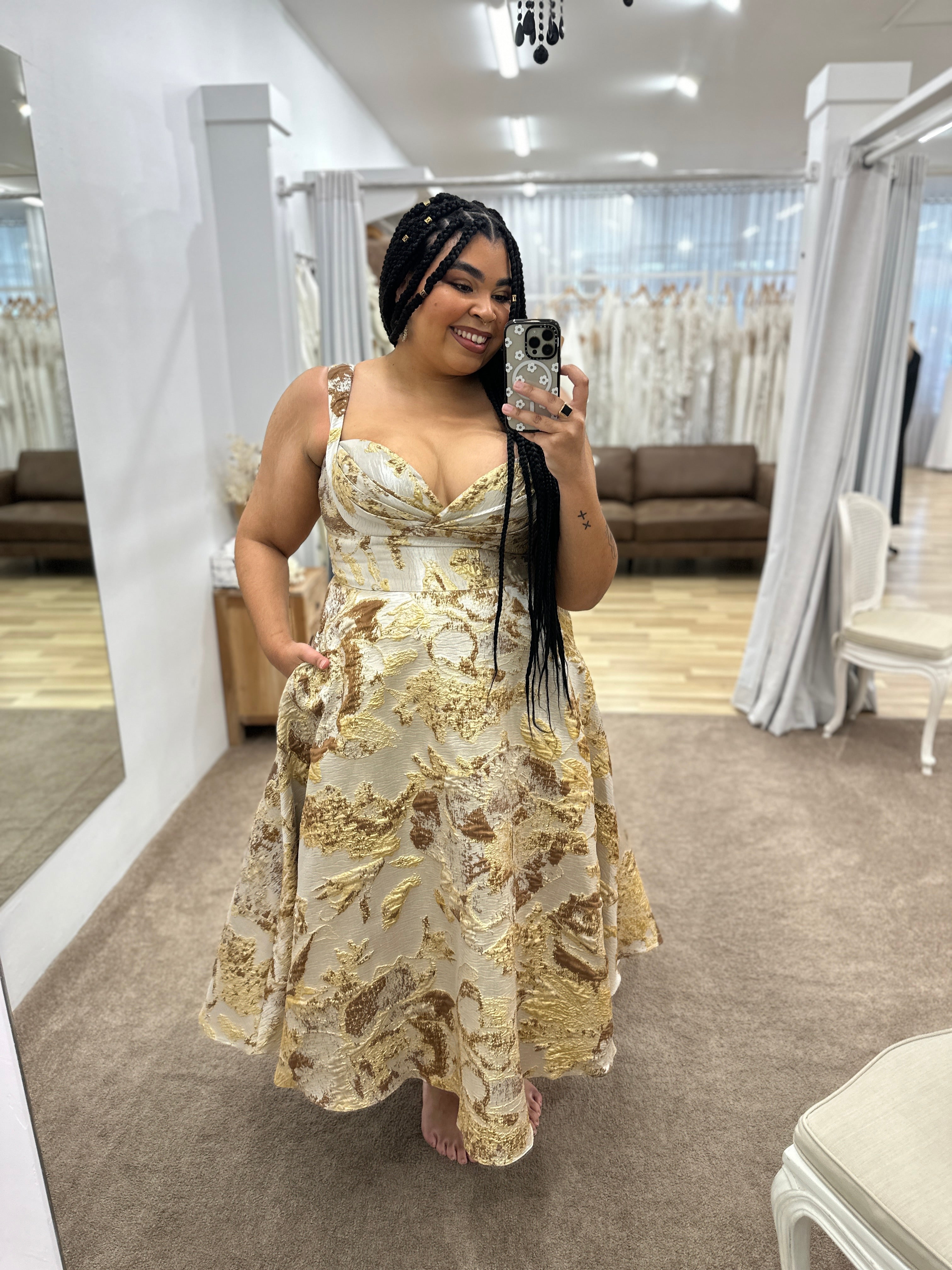 Cassie Cap Sleeve Bustier A Line Dress - Elegant Women's Formal Cocktail Party Gown for Weddings, Prom & Evening Events