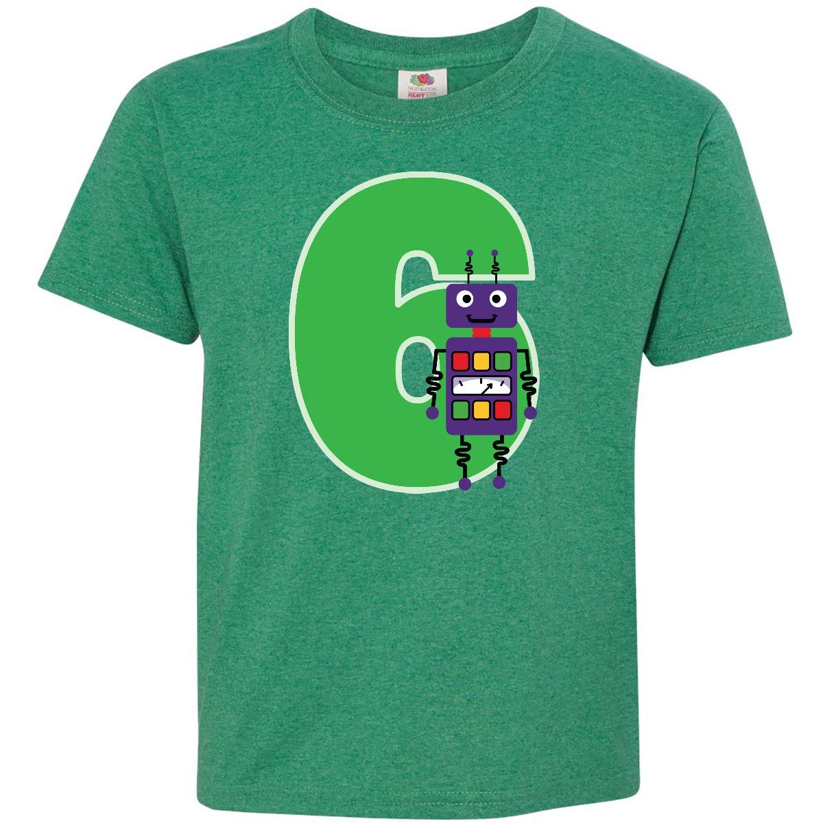 Inktastic 6th Birthday Robot Boys Robotics Youth T-Shirt - Fun STEM Birthday Gift for 6 Year Old Boys | Perfect for Robot Parties, Science Themed Events & Kids STEM Activities