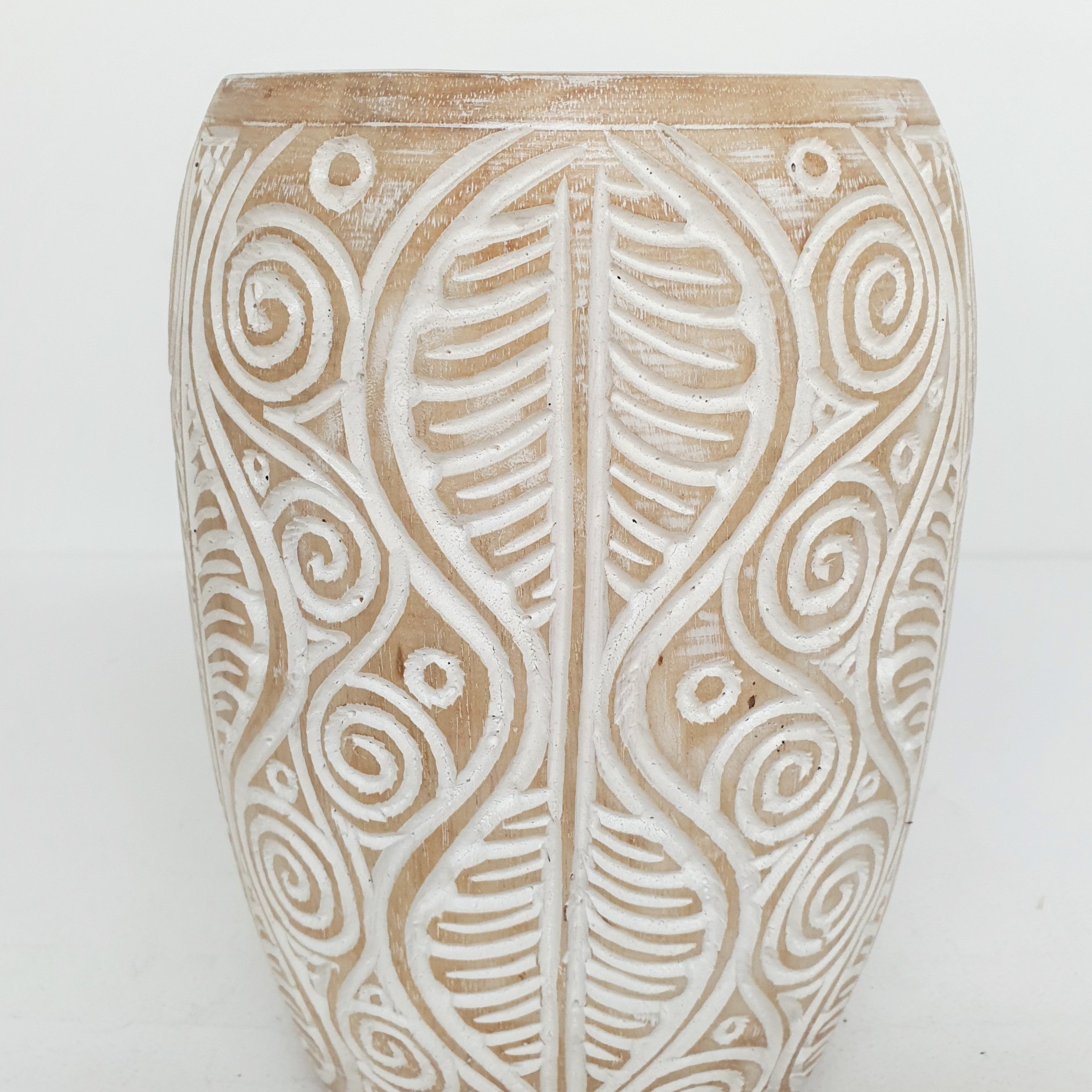 Handcrafted Wooden Timor Vase - Elegant Home Decor for Living Room, Bedroom & Wedding Centerpieces - Natural Wood Flower Vase for Rustic & Boho Style Interiors