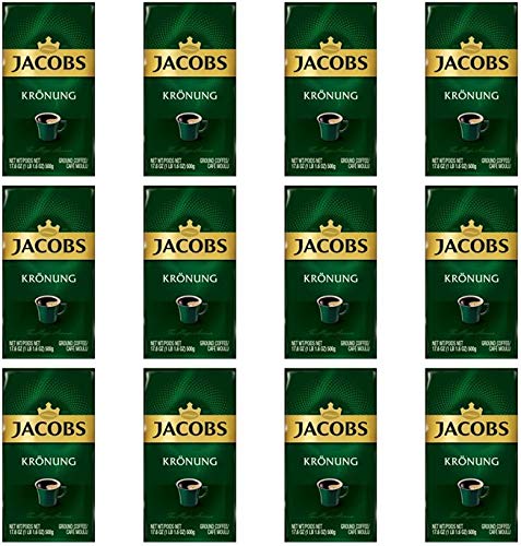 Jacobs Kronung Ground Coffee 500g (17.6oz) - Pack of 12 | Premium German Coffee for Home, Office & Gifting | Rich Aroma & Smooth Taste