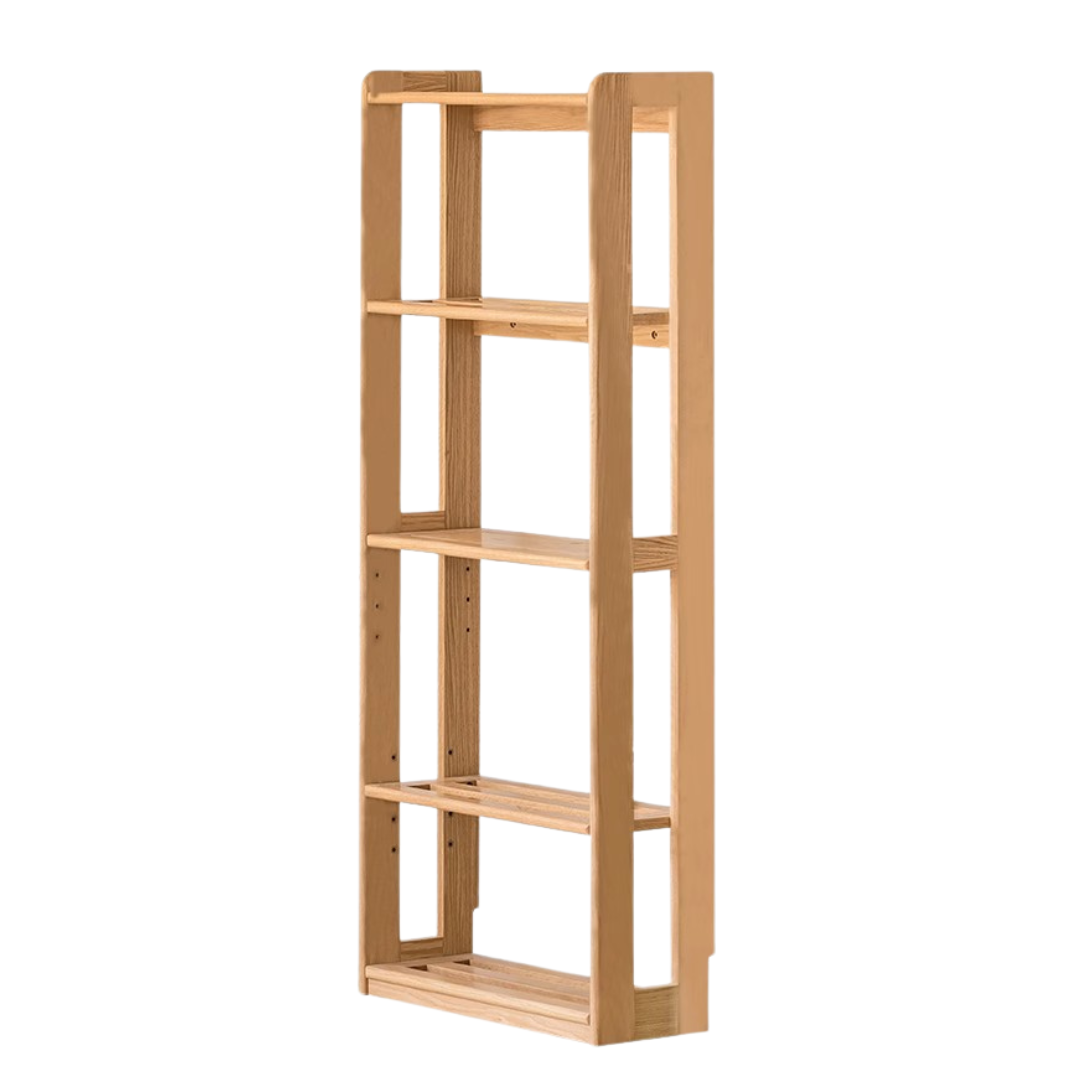 23.6x9.8x59 inch/ 60x25x150.5cm/ Natural Wood color/ Beech Adjustable Bookshelf