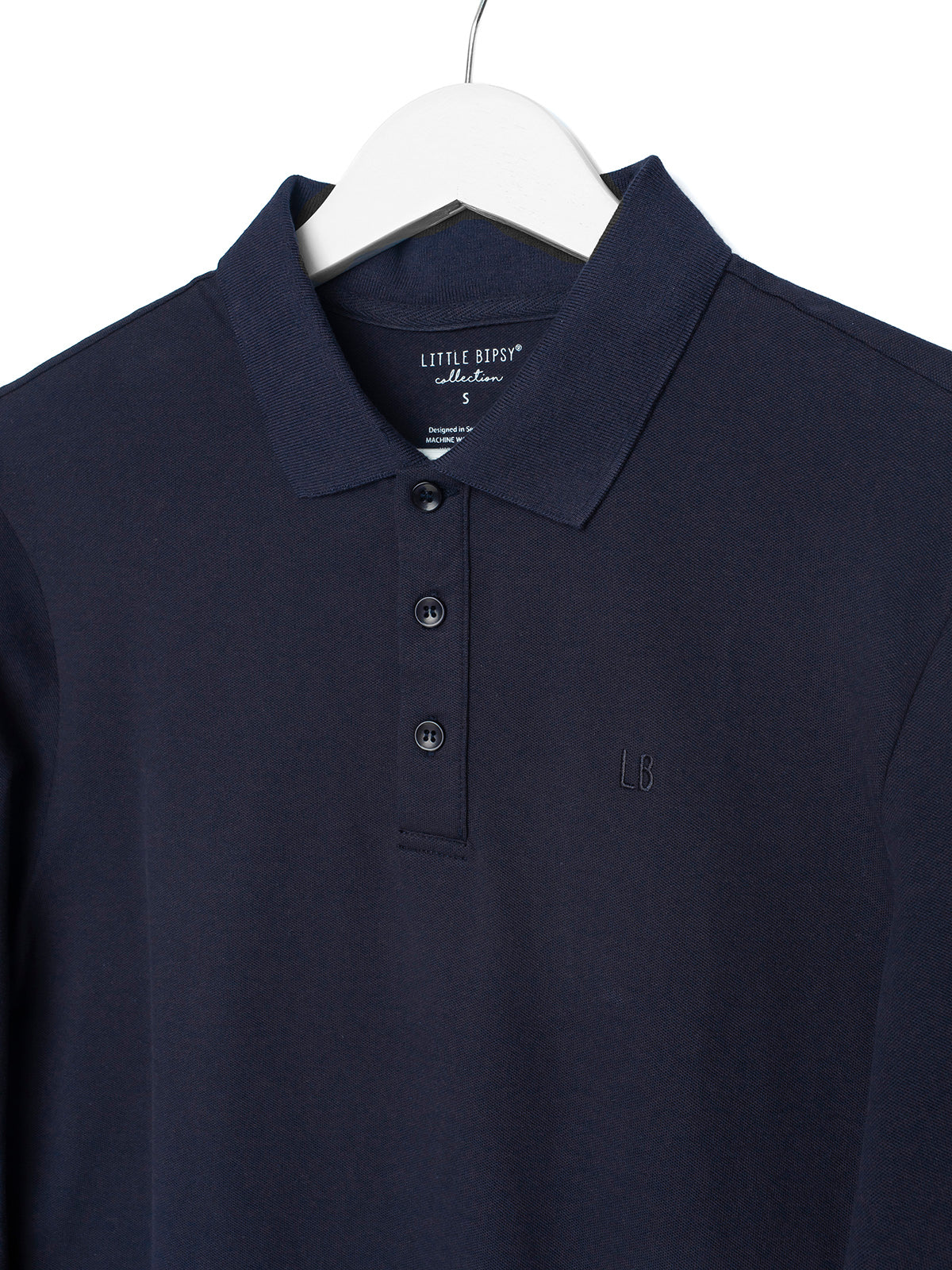 Men's Classic Long Sleeve Polo Shirt - Soft Cotton Comfort Fit Casual Work Shirt in Navy Blue | Office, Golf, Business Casual Wear