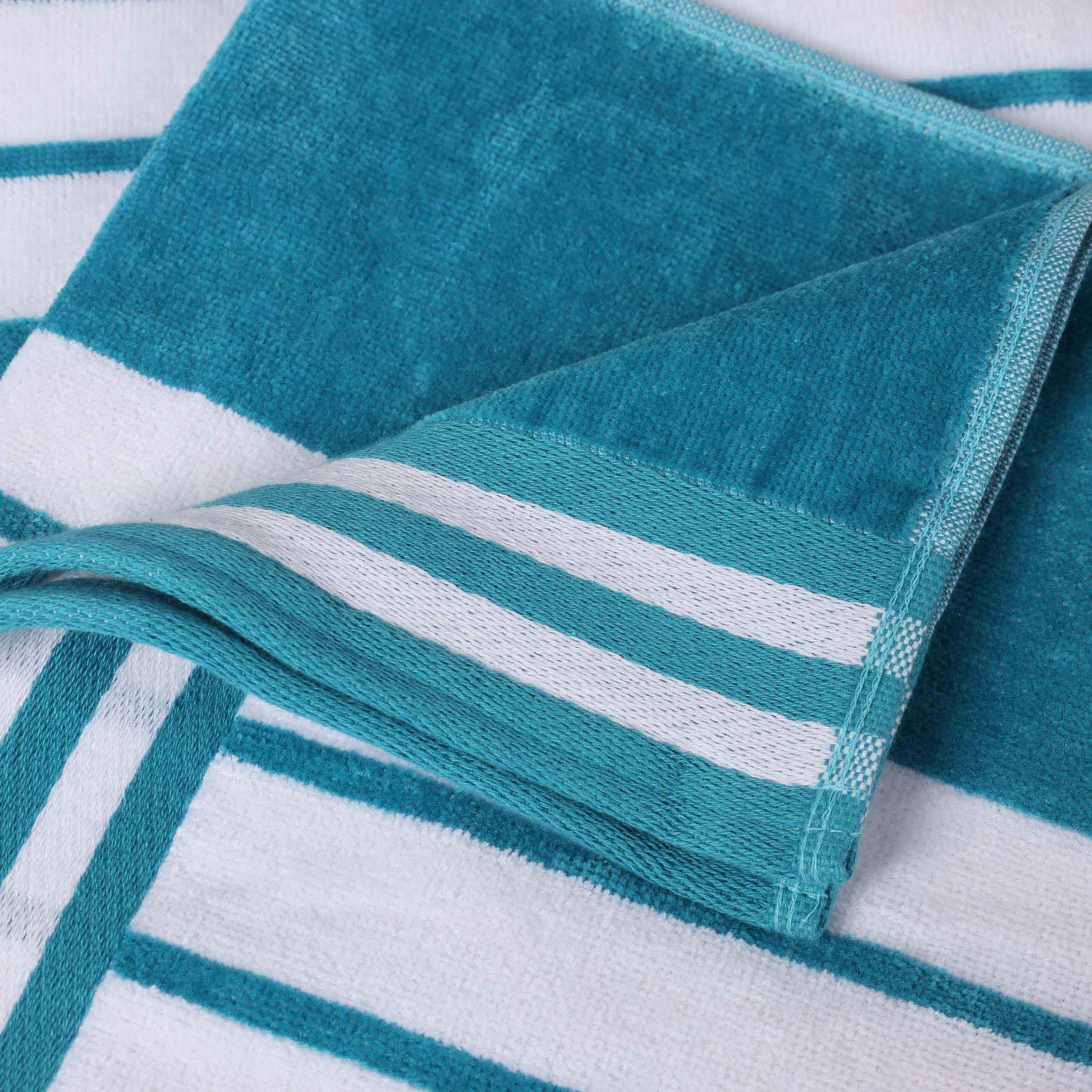 Premium Oversized Cabana Striped Cotton Beach Towel Set - 2, 4, or 6 Pack - Soft Quick-Dry Bath Towels for Pool, Beach, Vacation & Spa Days