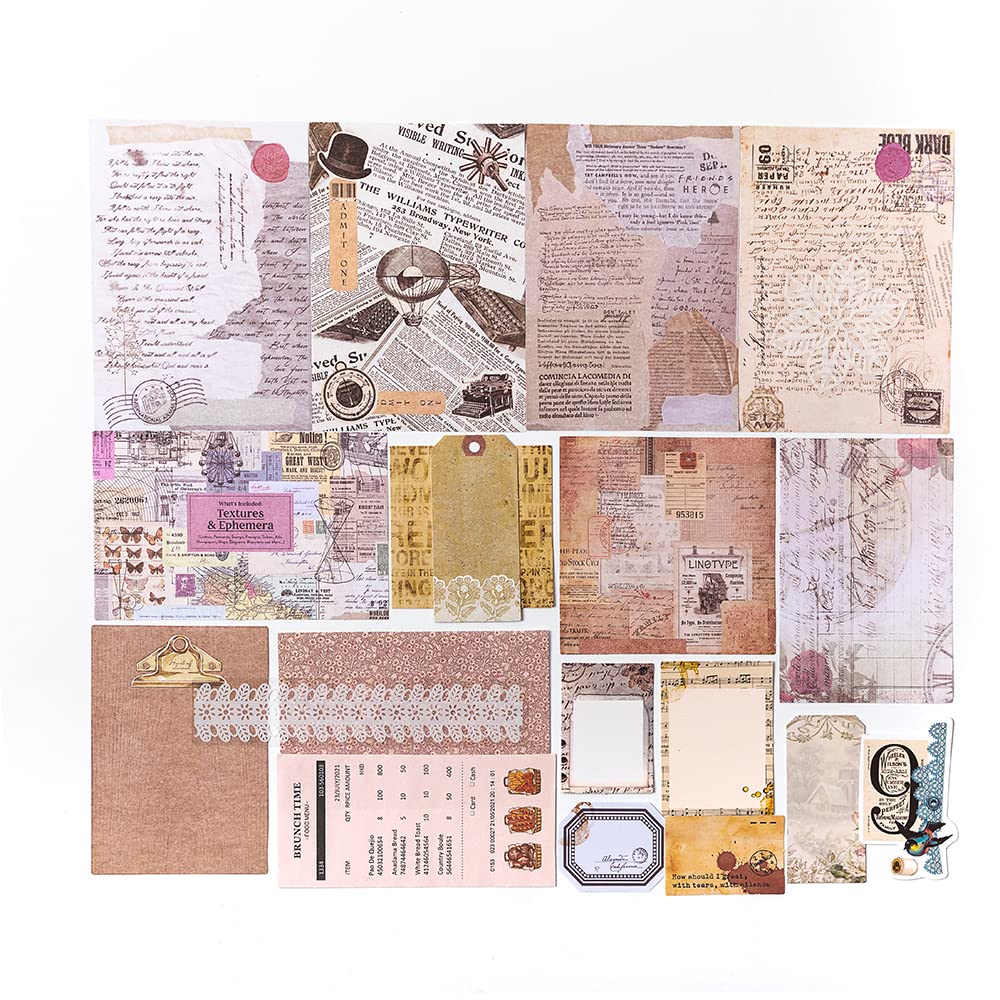 Vintage Scrapbooking Stickers Pack 260pcs - Retro DIY Journaling Supplies Kit, Scrapbook Paper Accessories with Coffee Theme Washi Stickers | Perfect for Bullet Journals, Planners, Gift Wrapping & Craft Projects